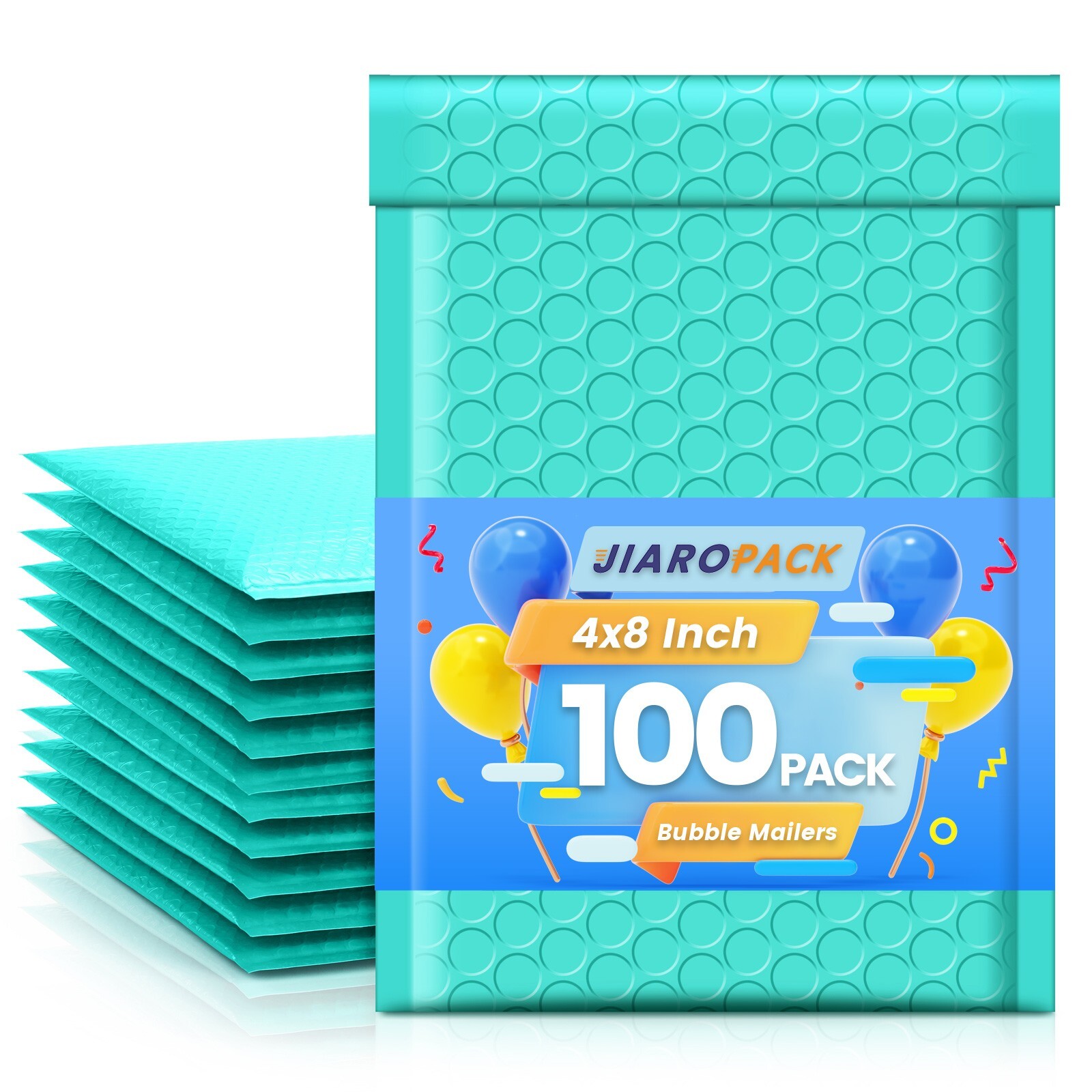 Poly Bubble Mailers 4×8″ 100pcs Small Padded Envelope Mailing Bags 4×7 Teal #000