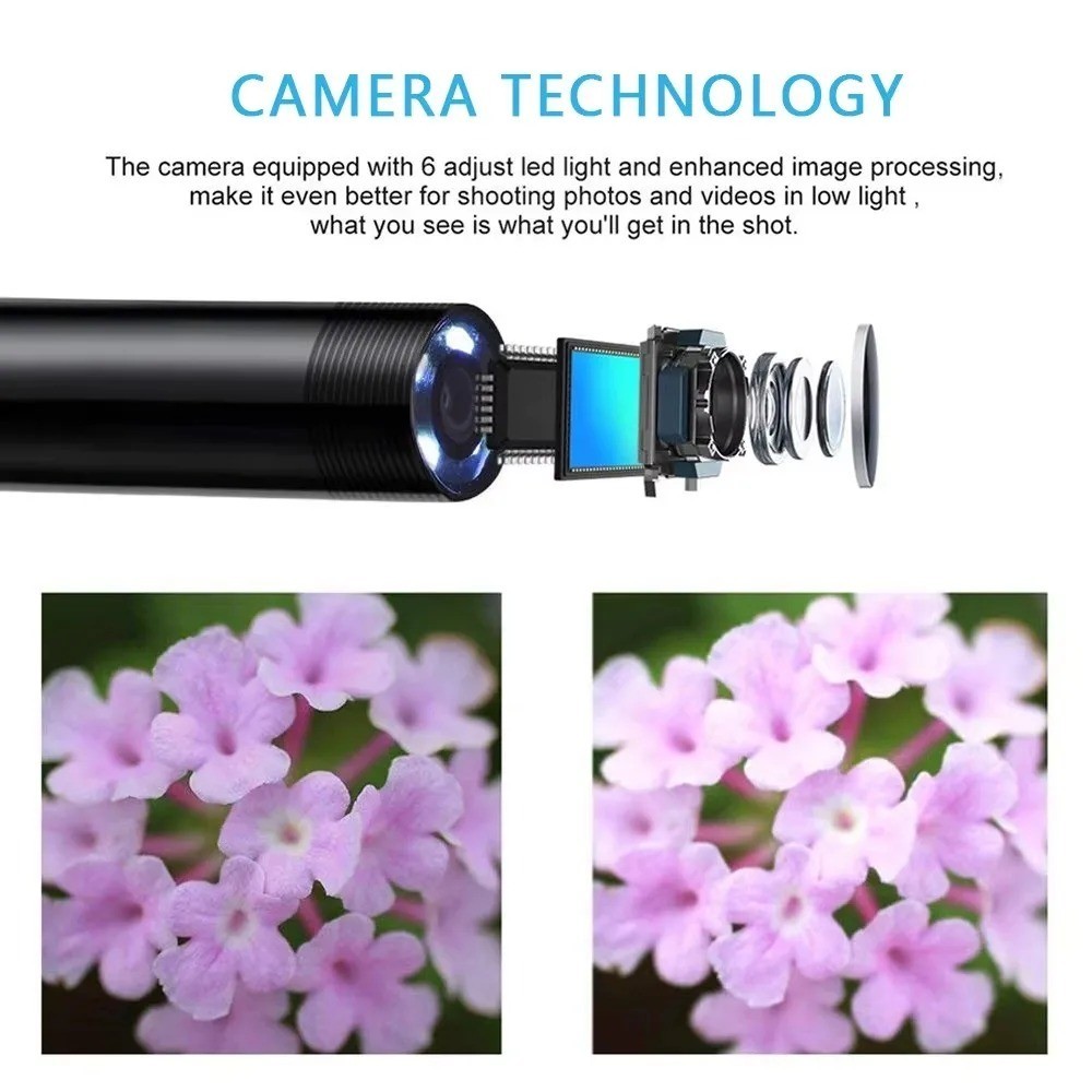 LED Ear Endoscope HD Otoscope Ear Wax Cleaning Camera Tool Cleaner Removal Kit