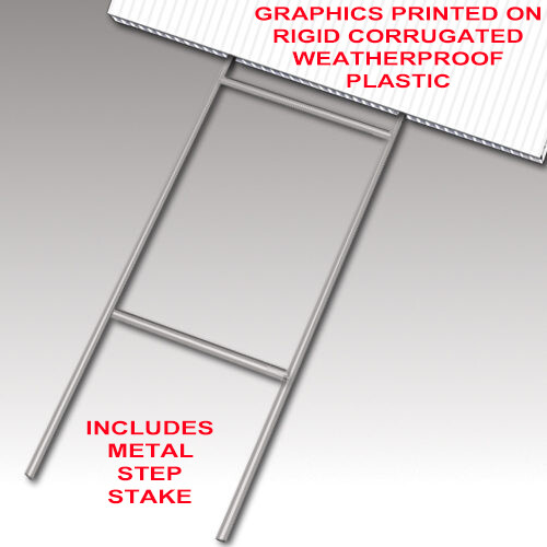 NOW HIRING 18×24 Yard Sign WITH STAKE Corrugated Bandit USA BUSINESS EMPLOYMENT