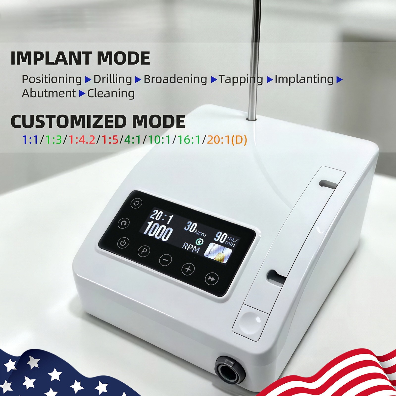 Mini Dental Implant System Motor Surgical Brushless +20:1 Contra Angle Handpiece