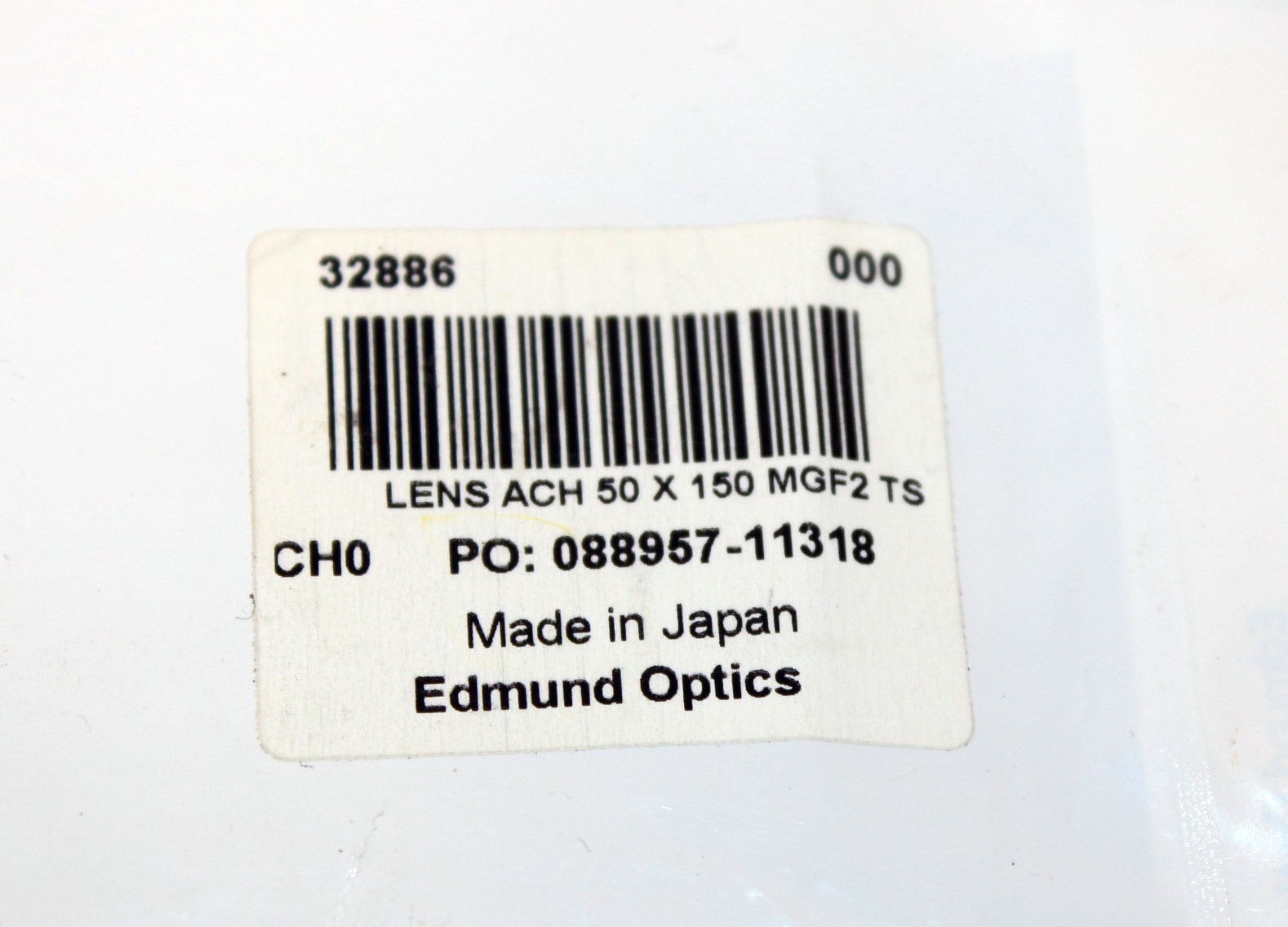 Edmund 50mm Dia. x 150mm FL, MgF2 Coated, Achromatic Doublet Lens 32-886