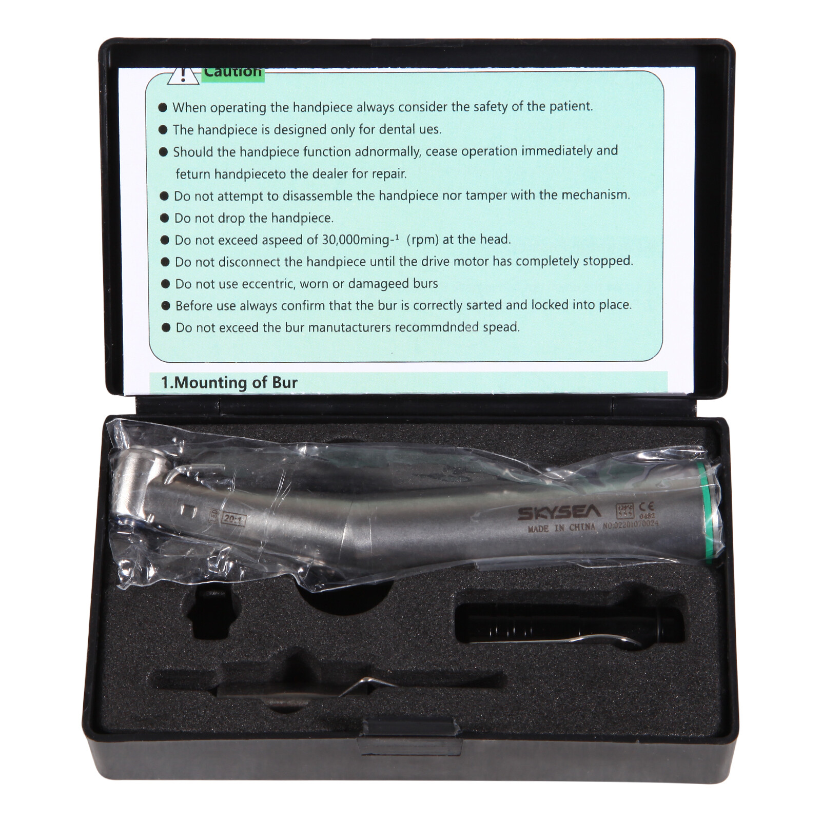 20:1 Detachable Dental Reduction Implant Contra angle handpiece E-generator LED