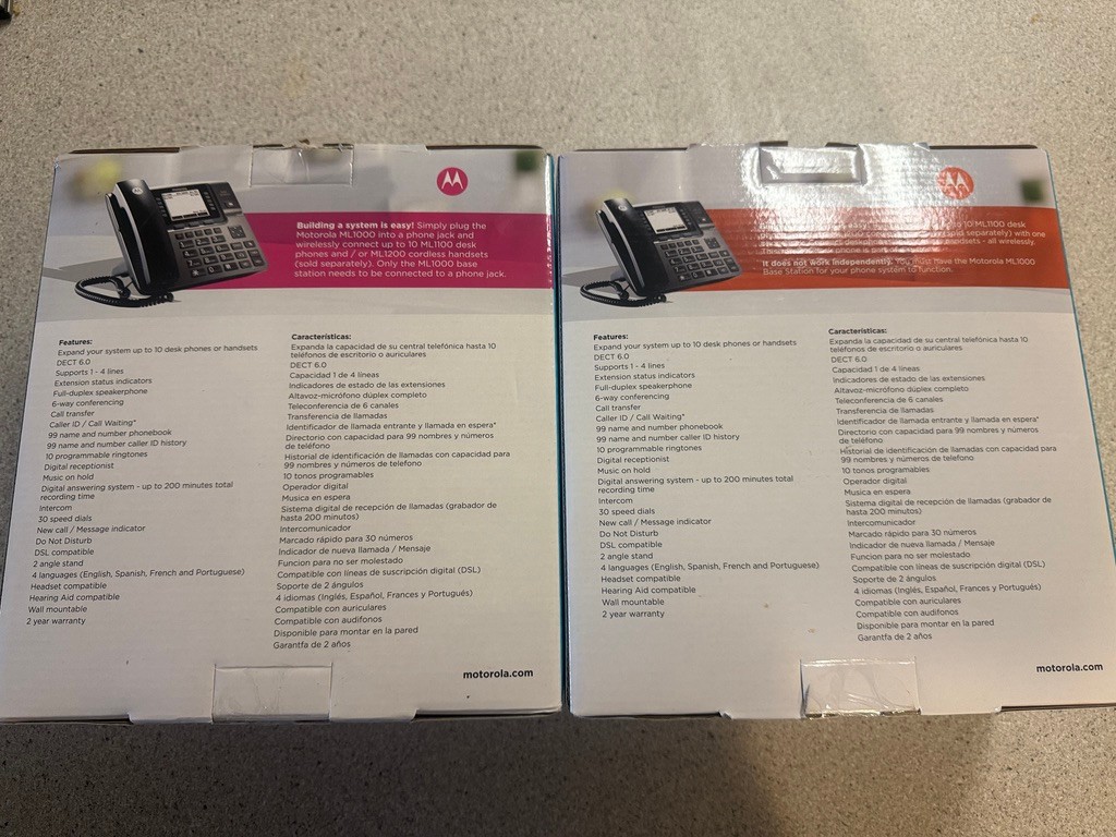 Motorola ML1000 4-Line Business Phone System + M1100 EXPAND YOUR PHONE SYSTEM.