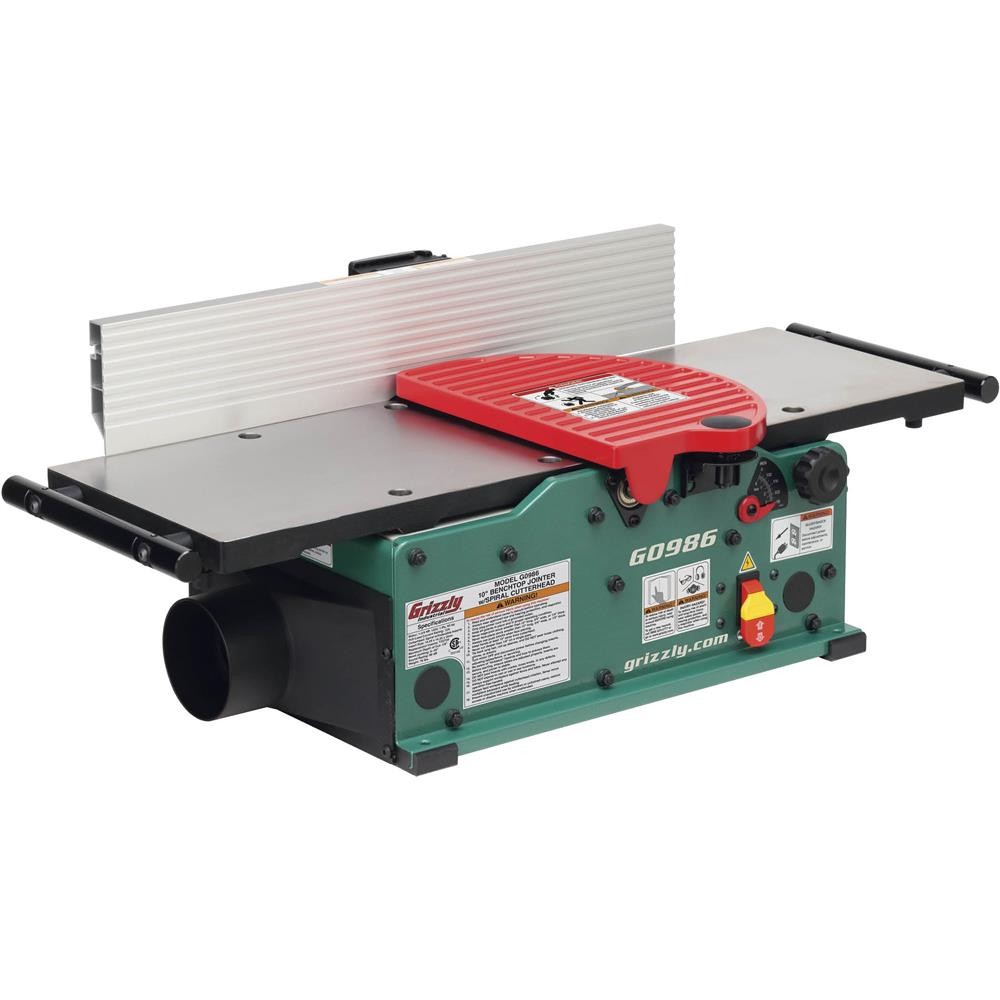 G0986 10″ Benchtop Jointer with Spiral-Type Cutterhead