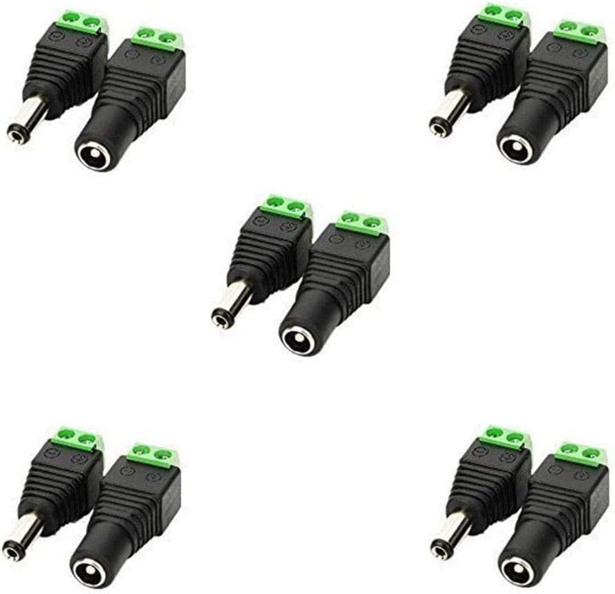 5.5mm x 2.1mm DC Barrel Jack Connector – 12V/5V-24V Adapter with Female Socke…