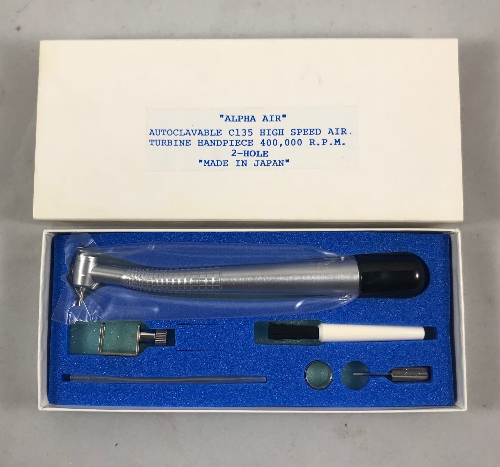 High Speed Handpiece 400,000 RPM 2-Hole w/2 to 4 Hole Adaptor ALPHA AIR -JAPAN