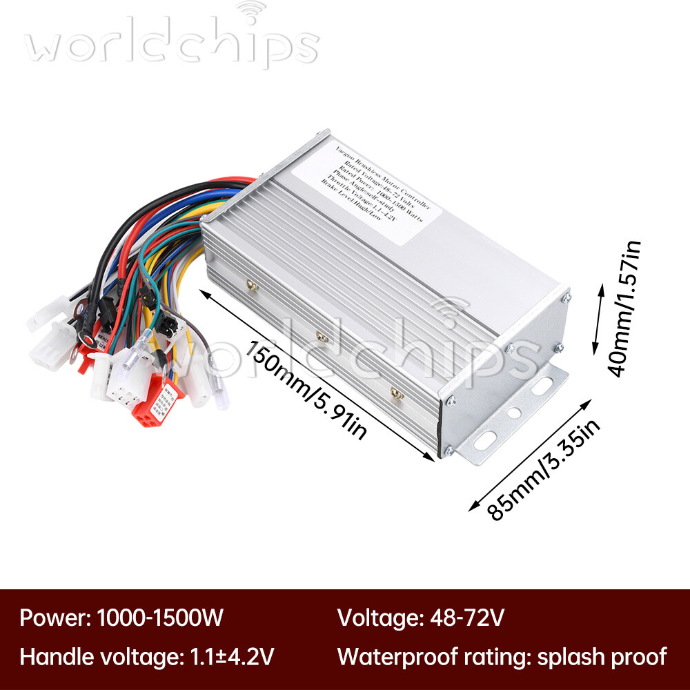 48V60V64V72V 1000W 1500W DC Motor Speed Control Dual-Mode Brushless Controller