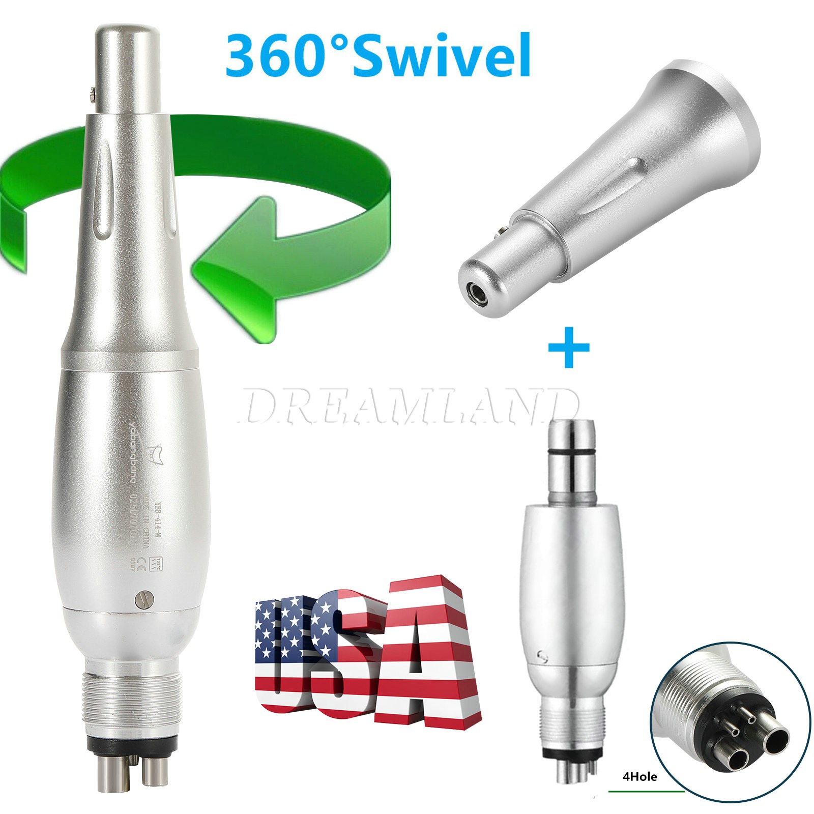 Dental Ultrasonic Air Perio Scaler Handpiece Hygienist 4 Hole w/ 3 Tips Original