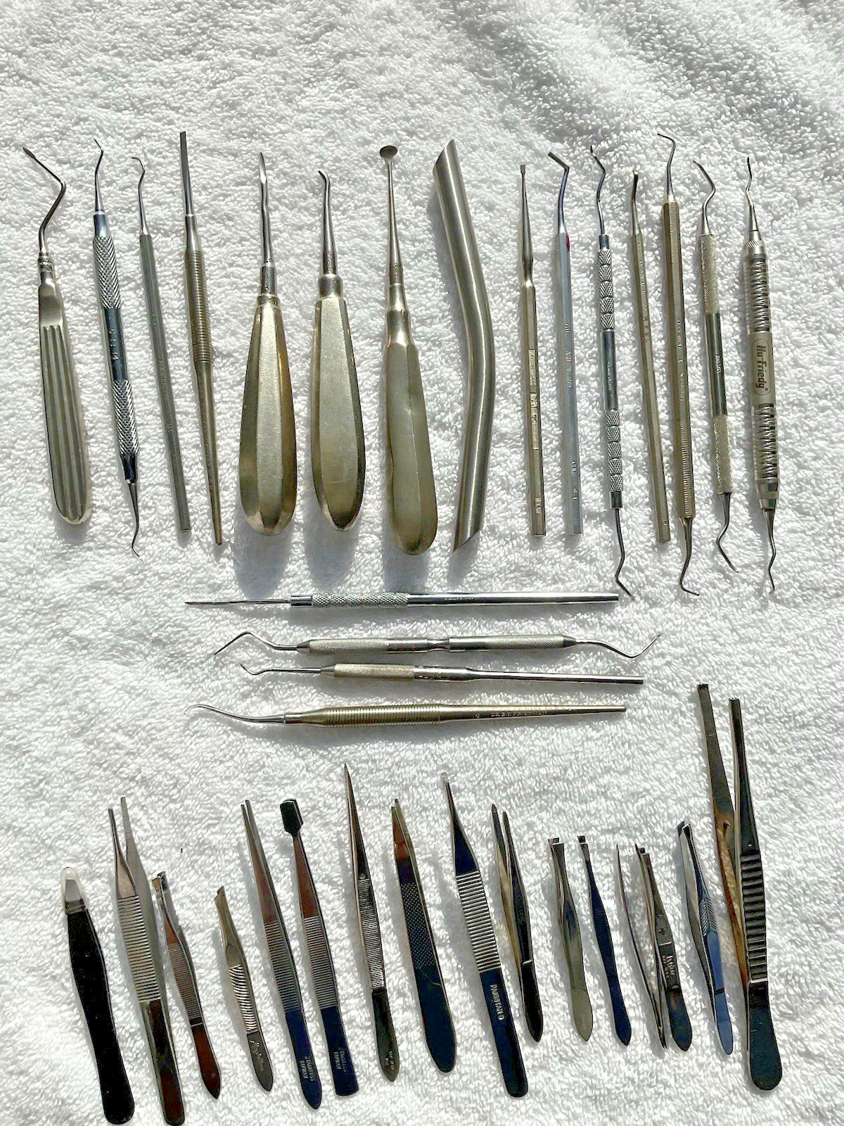 34 Lot of 34 Vintage Branded Dental Tools Picks Tweezers