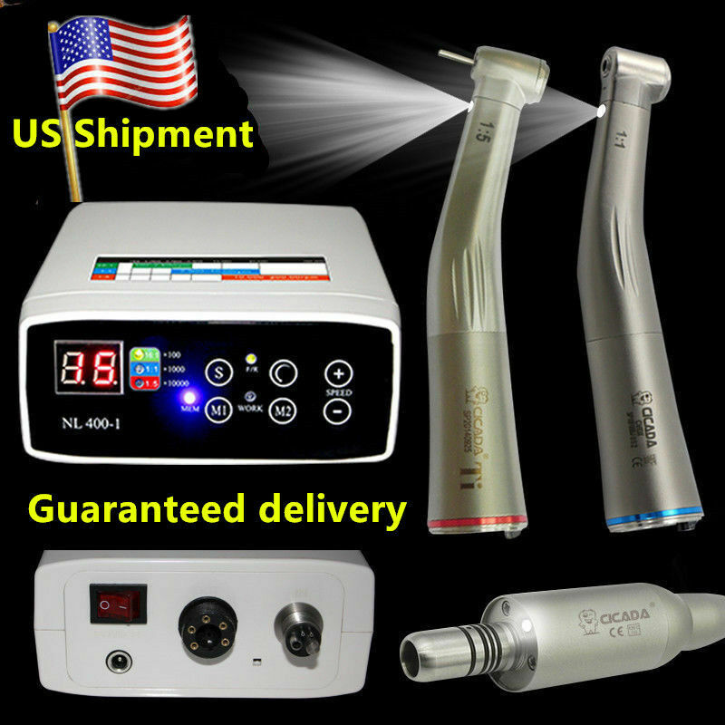 NSK CICADA Dental Electric Motor + 1:1 1:5 High Low Speed Handpiece Contra Angle