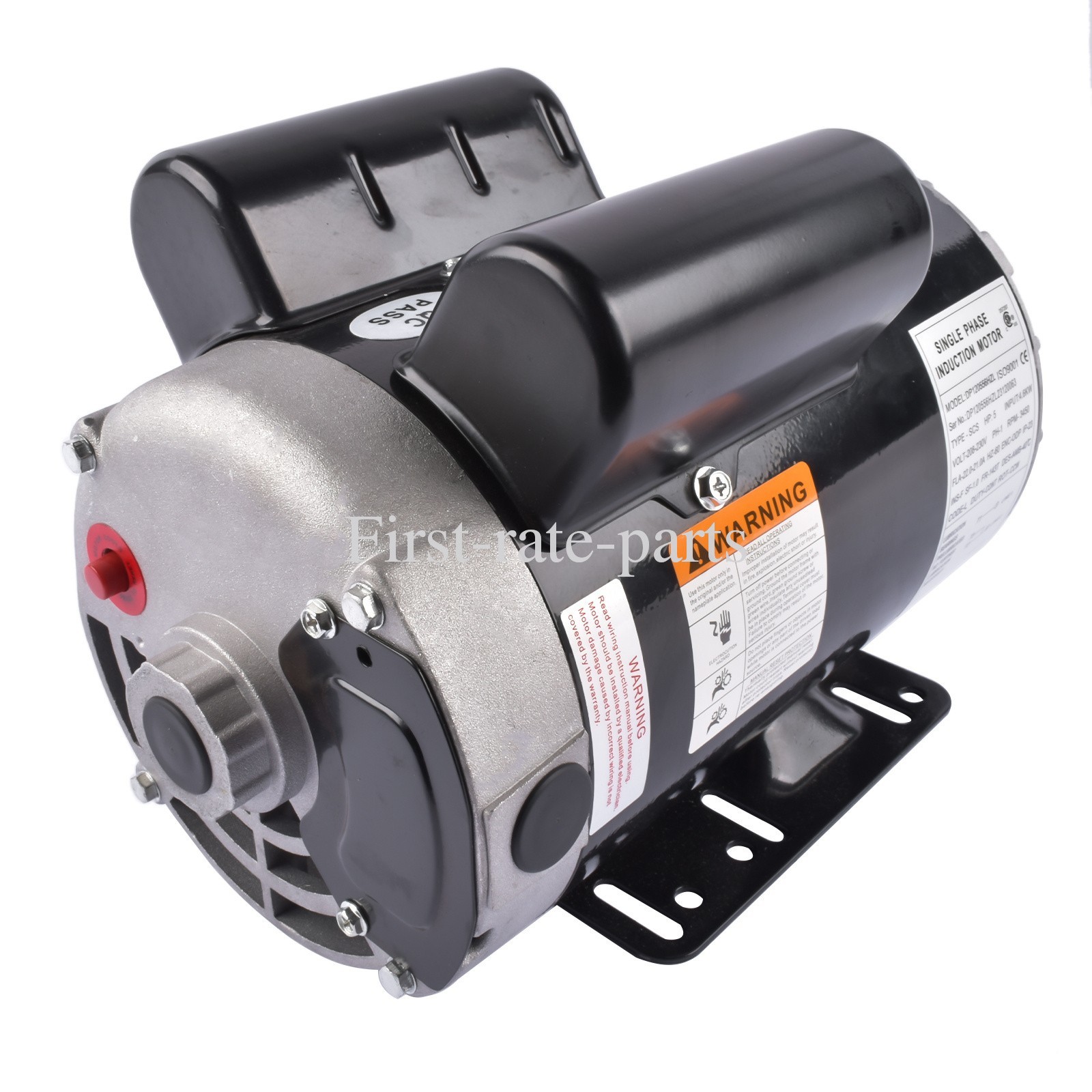 5 HP Air Compressor Motor CCW Single Phase 3450RPM 7/8″ Keyed Shaft 230V 22A