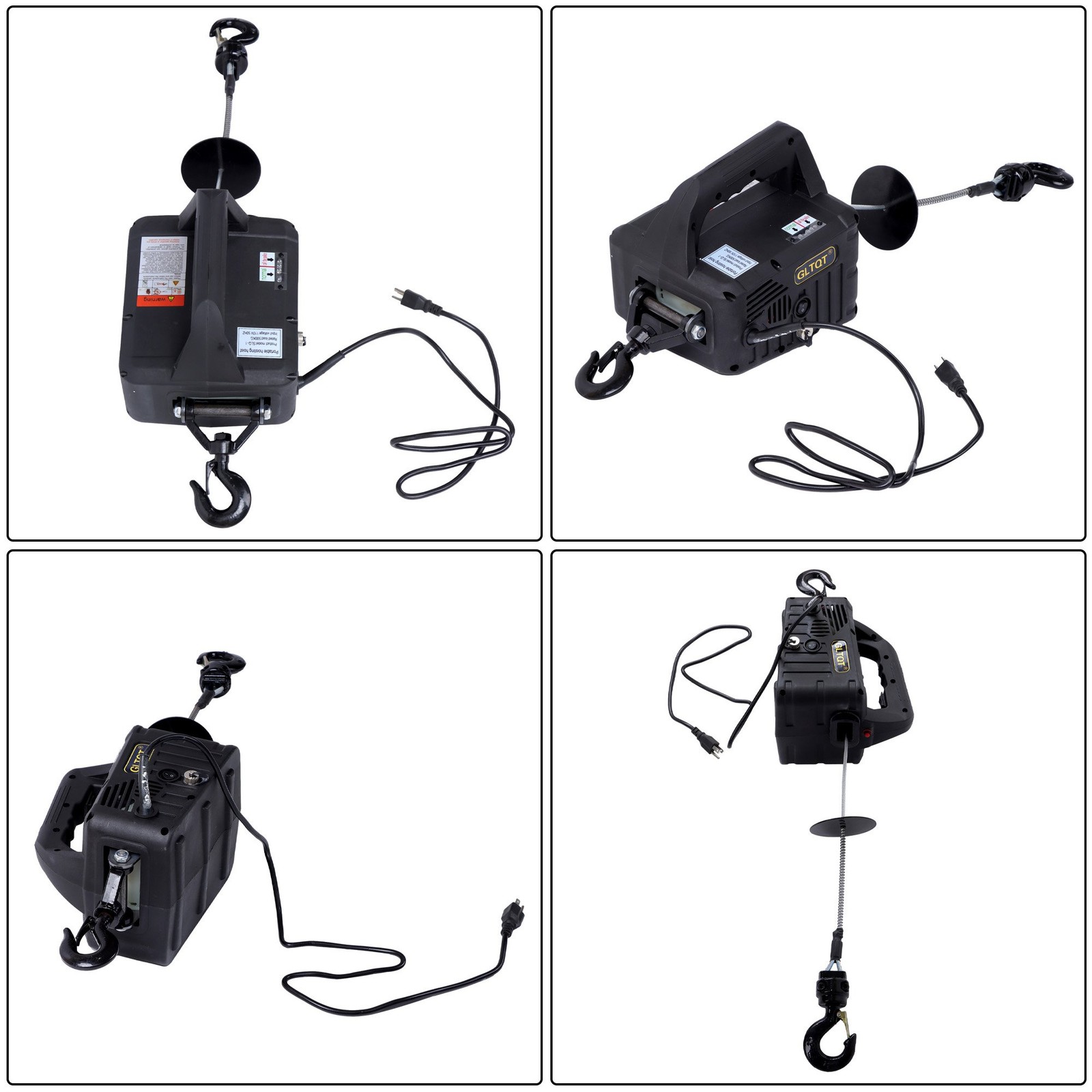 2-in-1 Electric Hoist Winch, 1100 lbs Lift Capacity, 1500W Portable Power Winch