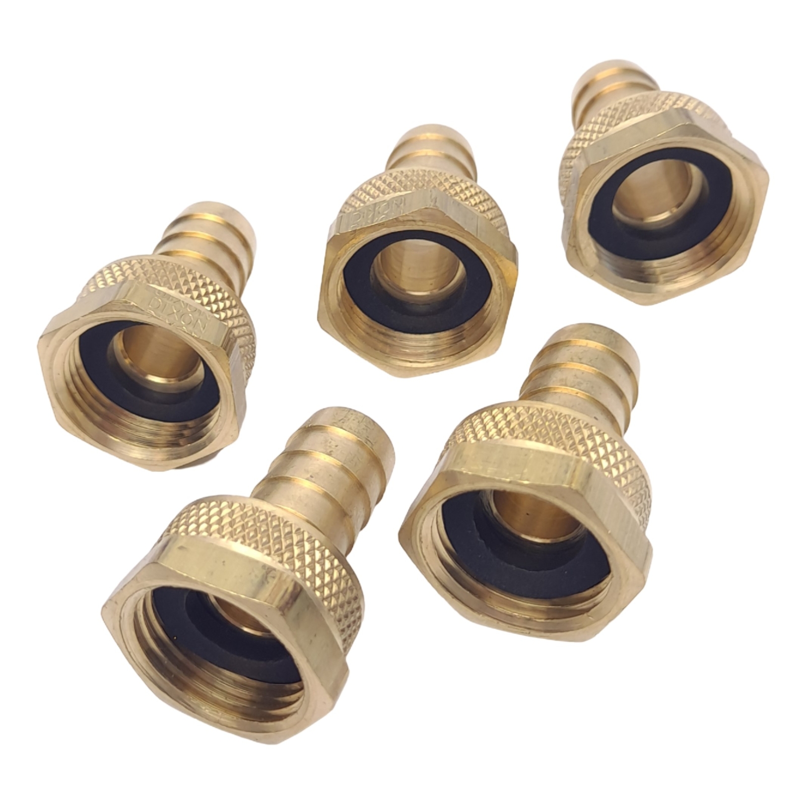 Lot of 5 Dixon 5911012C Barb Hose Fittings, for 5/8in Hose, GHT 3/4in, 150 PSI