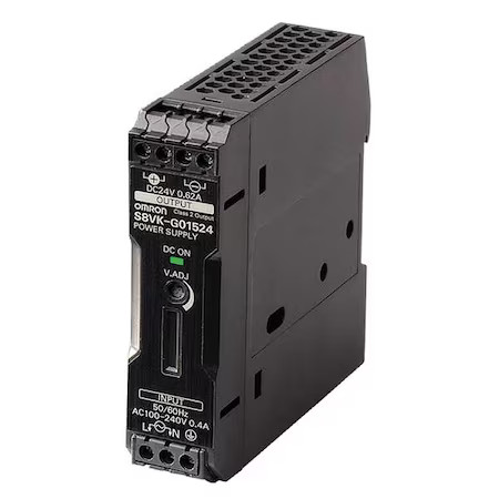 Omron S8vk-G01524 Dc Power Supply, 100/240V Ac, 24V Dc, 15 W, 0.65 A, Din Rail