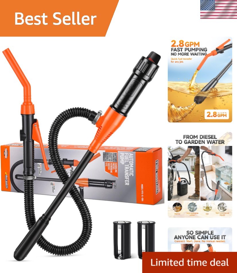 Eco-Friendly Portable Siphon Pump: No Spills, Quick Transfers, Universal Fit