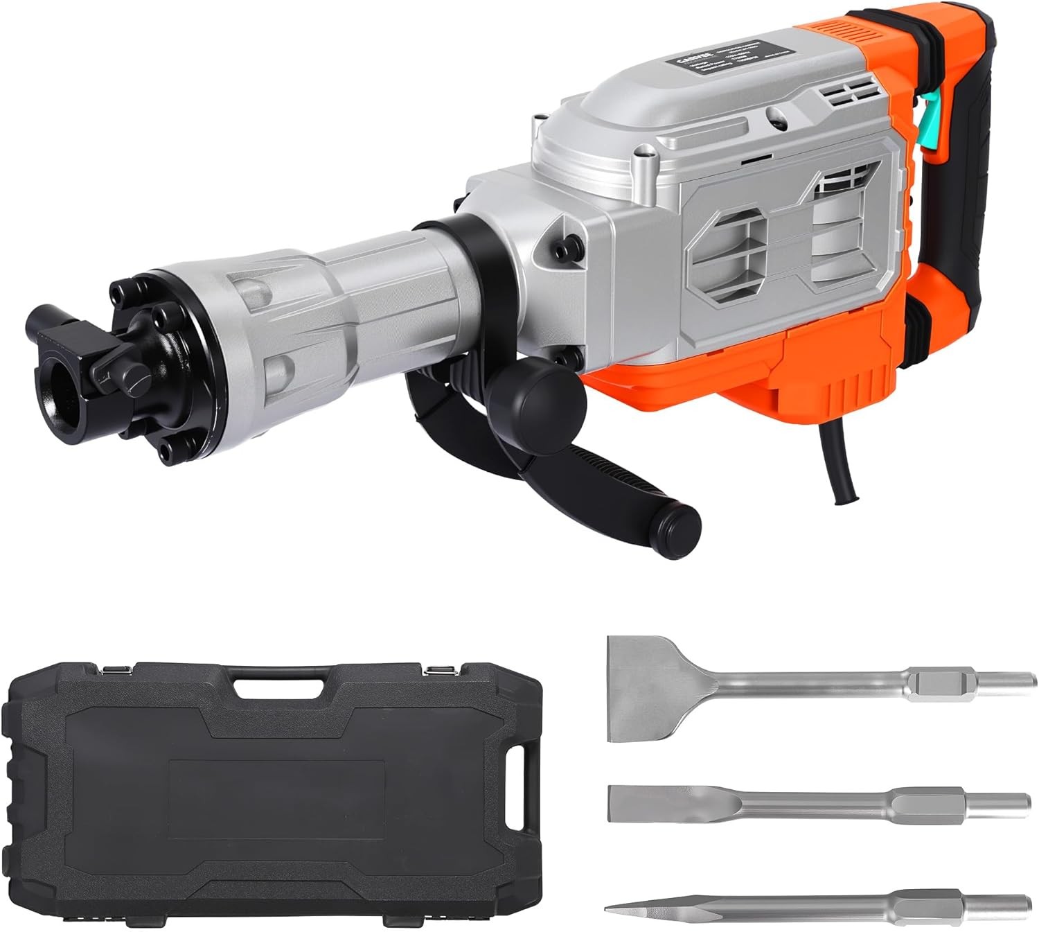 Electric Demolition Jack-Hammer Concrete Breaker 1700W 1900 BPM 60J 3 Chisels