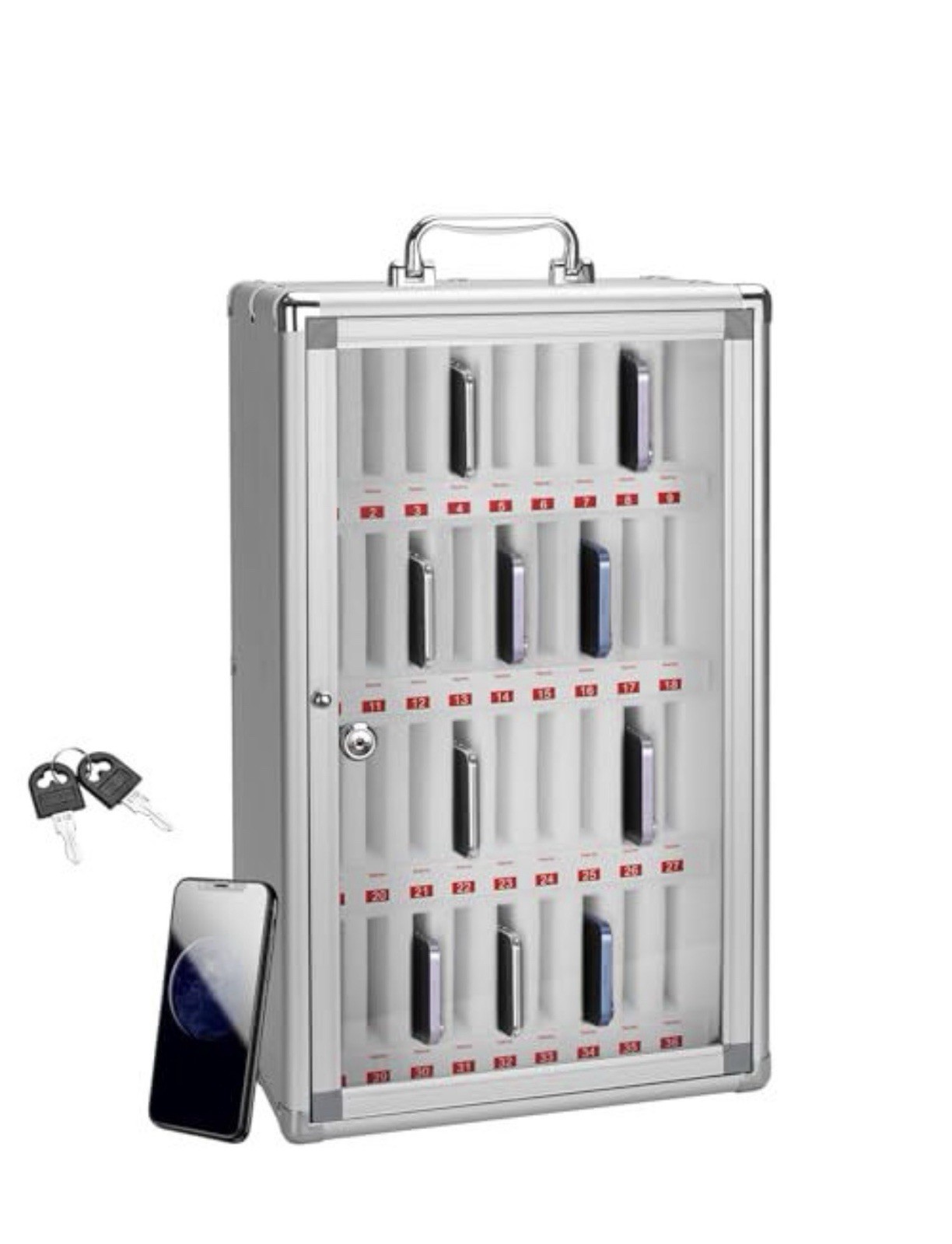36-Slot Key Lock Storage Box for Item Storage, Wall Mount or Stand Alone