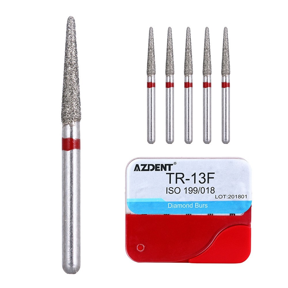 100Pcs 20Types Dental Diamond Burs for High Speed Handpiece Medium Friction Grip
