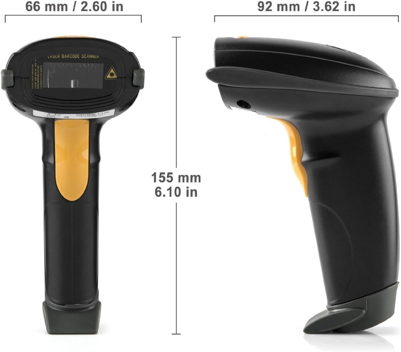 WoneNice USB Barcode Scanner Wired 1D Laser Reader Plug & Play