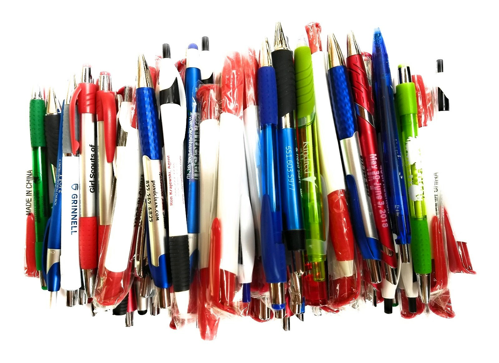 100ct Wholesale Mixed Lot Misprint Ball Point Retractable Click Pens