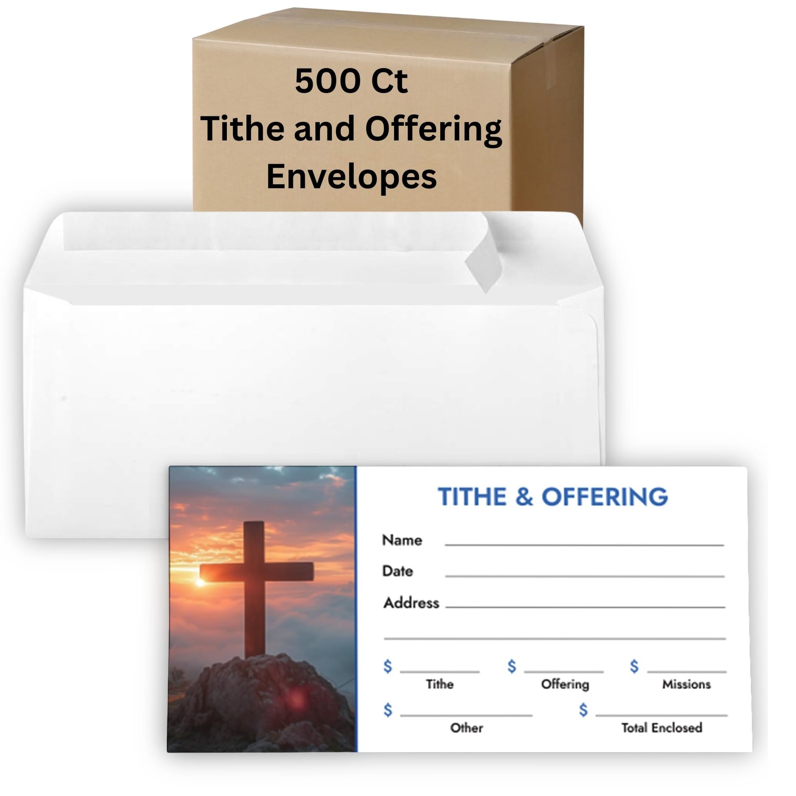 Christian Church Tithing Envelopes SelfSeal 6.5×3.5″ Modern 500 PCS