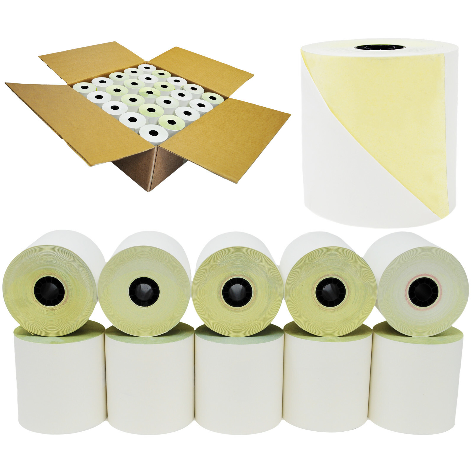 Premium 50 rolls 3″X90′ 2 ply White/Canary Kitchen Printer Paper FREESHIPPING