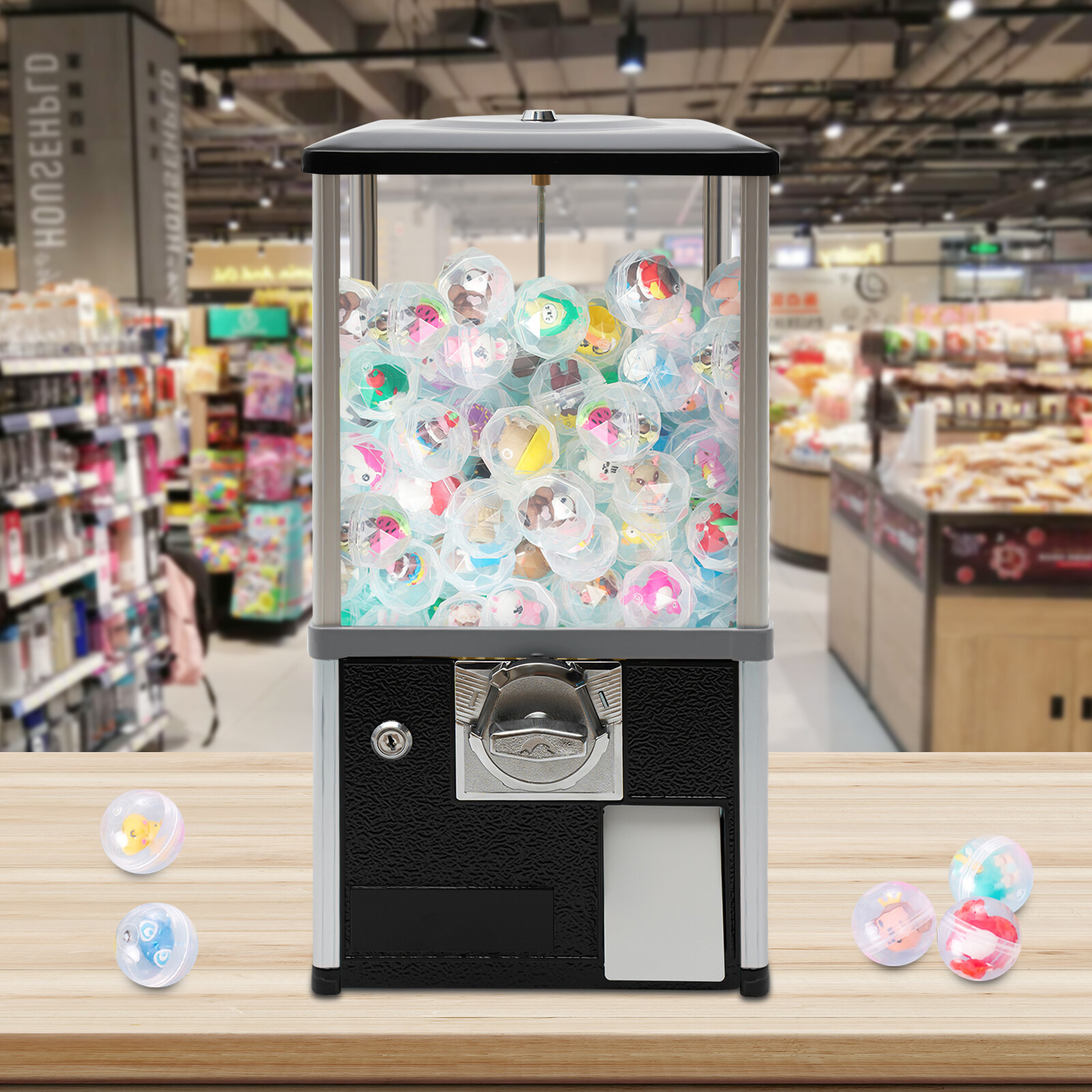 Vending Machine Candy Ball Gumball Toy Capsule Vending Device Black