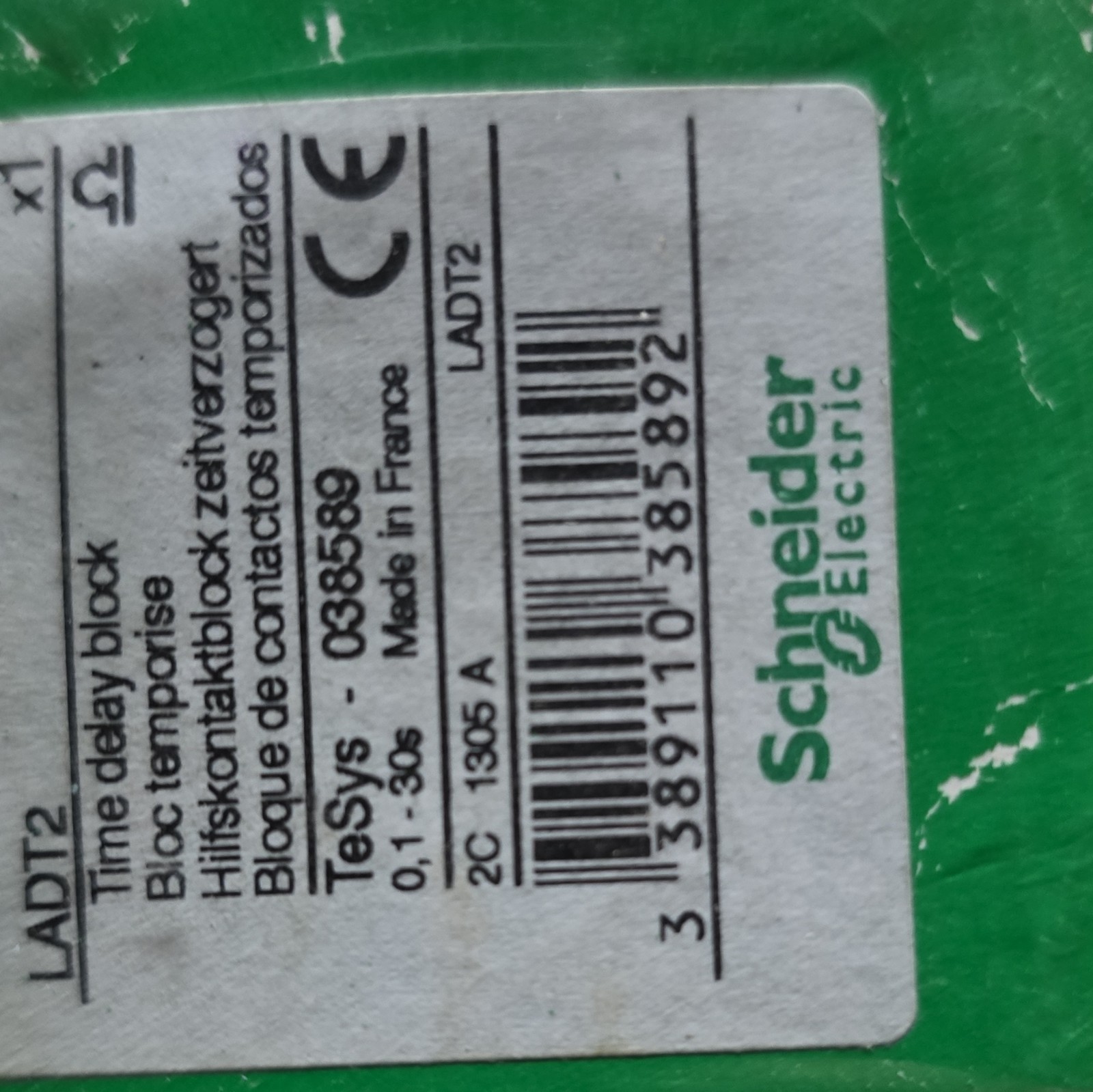 Schneider Electric TeSys LADT2 Time Delay Block Module 0.1-30s