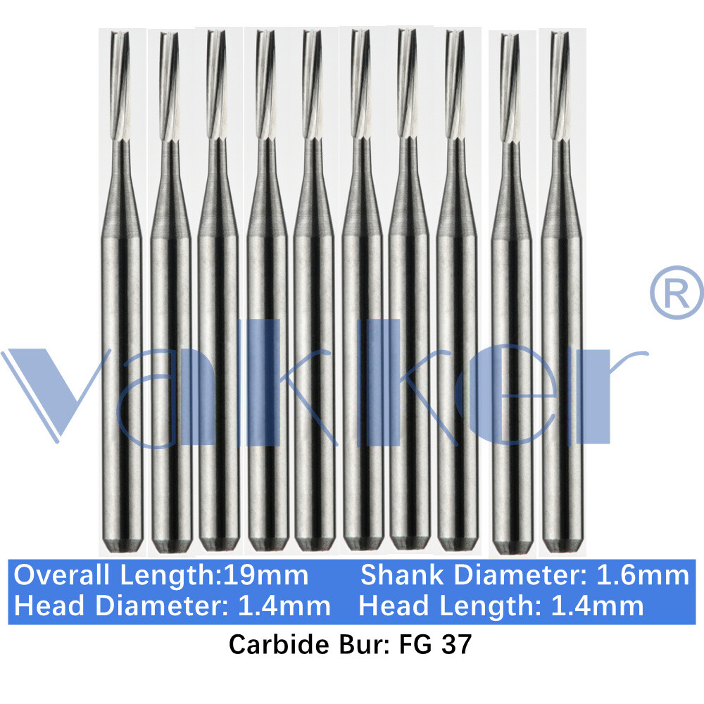 Vakker Dental Carbide Burs FG 37 Friction Grip 10/pk