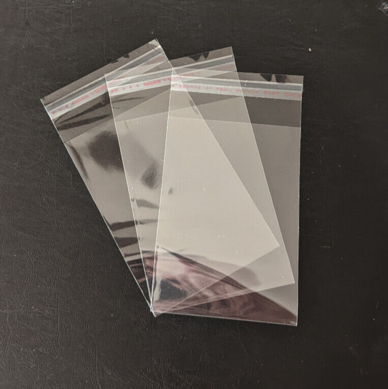 100 Resealable Cellophane Self Adhesive Bags – Clear Seal Cello Plastic bags OPP