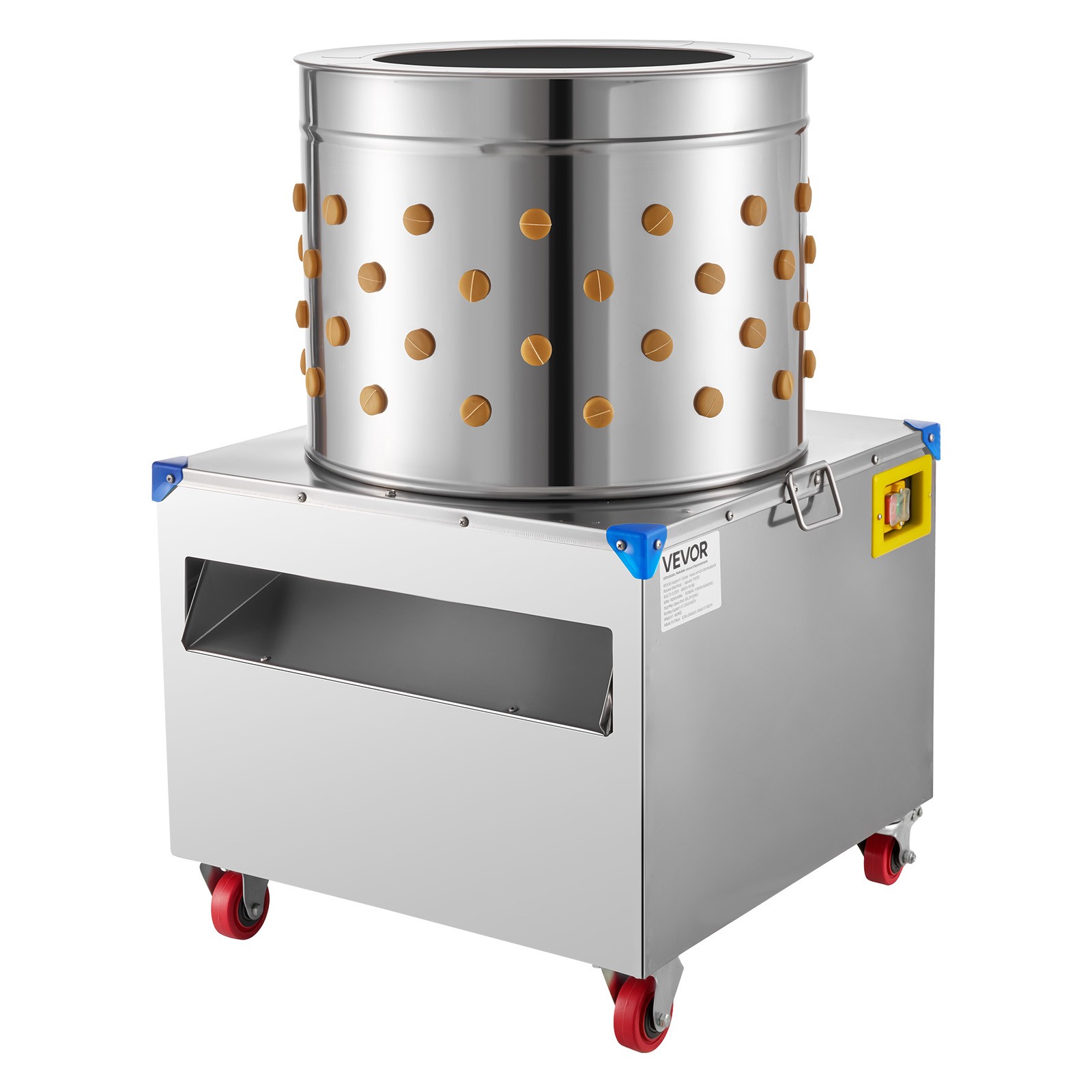 VEVOR 19.7″ Electric Chicken Plucker Machine 1500W & 275RPM 106 Fingers & Wheels