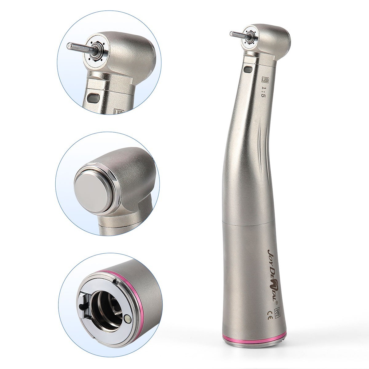 Dental Electric LED Standard 1:5 Fiber Optic Contra Angle Handpiece High Speed