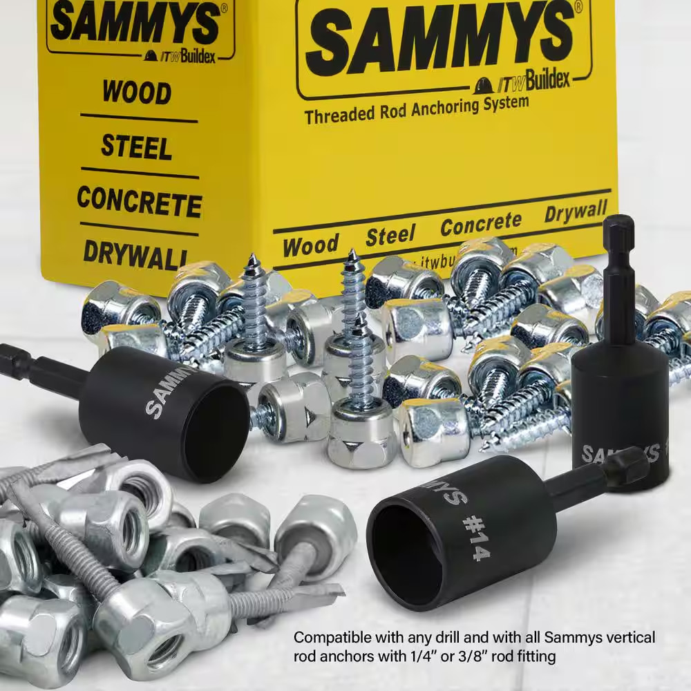 #14 X 2-1/2 In. X 3/4 In. Black Hex Nut Driver for Vertical Rod Anchor Installat