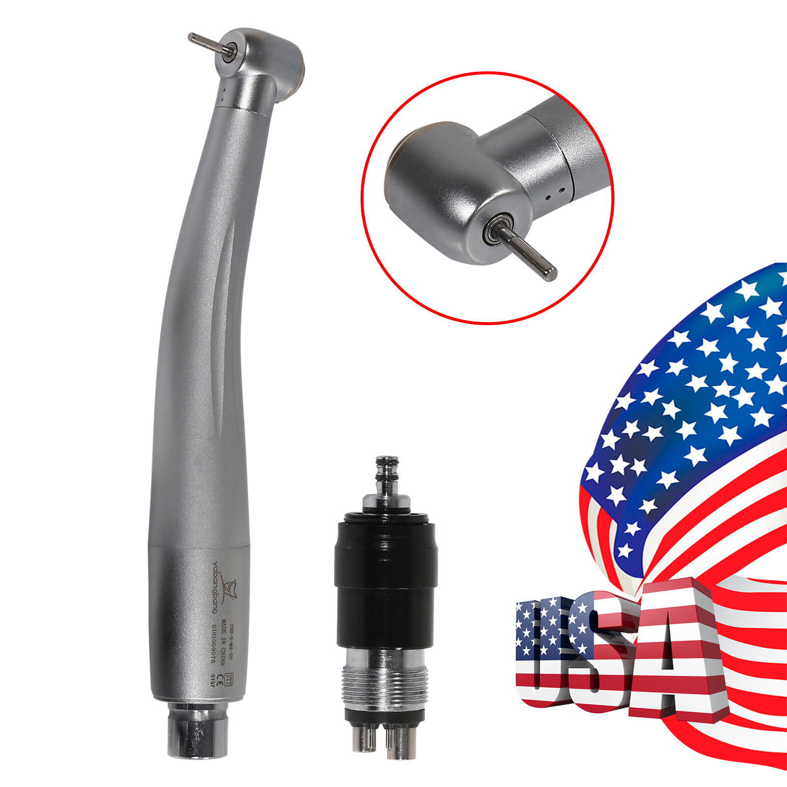 Dental High Speed Handpiece Quick Coupler Air Turbine 4HOLE 360°Swivel 1-10 L-K