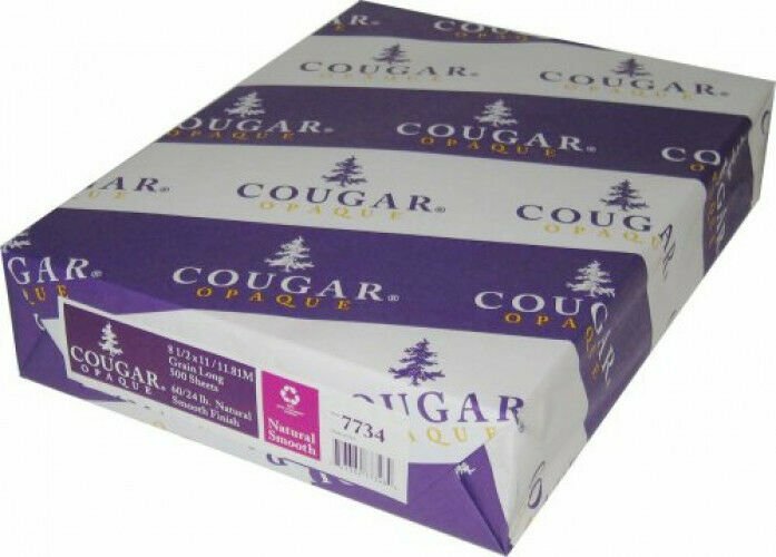 Cougar Opaque White Cardstock – 80lb Cover (216gsm) – 8.5 x 11 – 250 Sheets