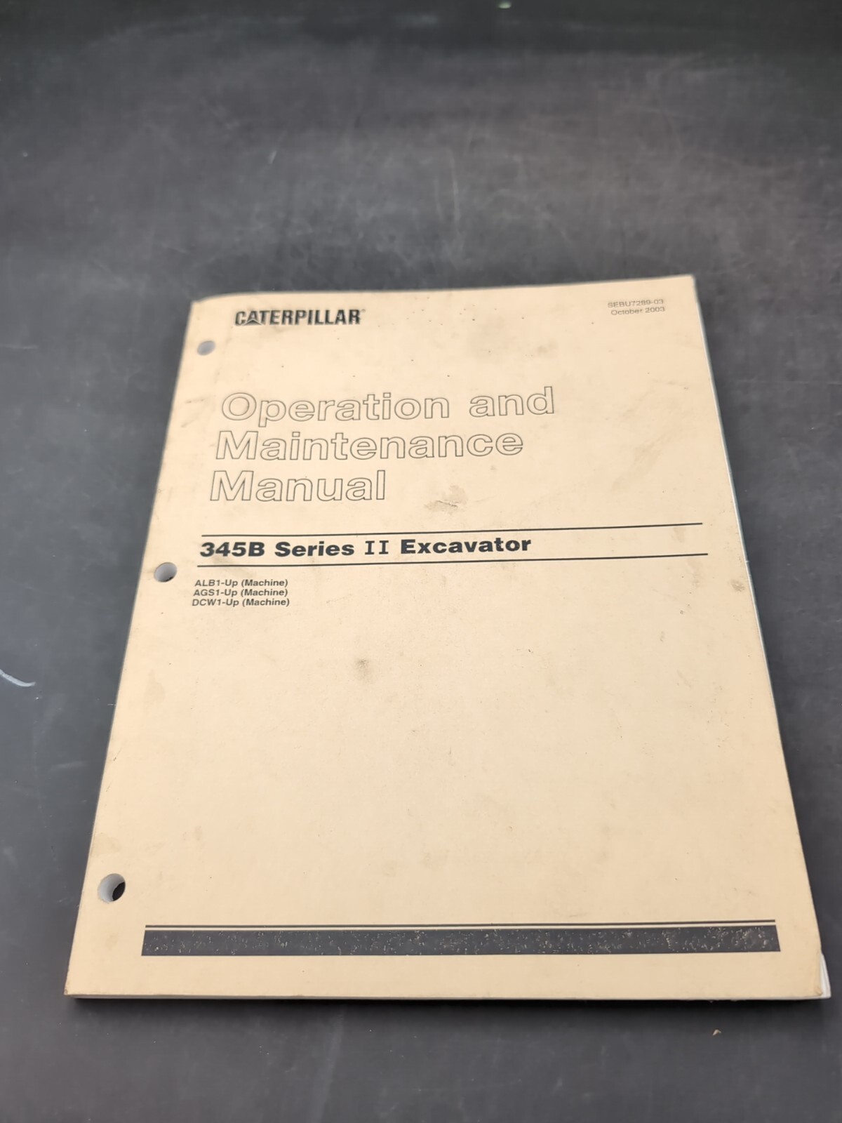 CAT Caterpillar 345B Series III Excavator Operation Maintenance Manual ALB1 AGS1