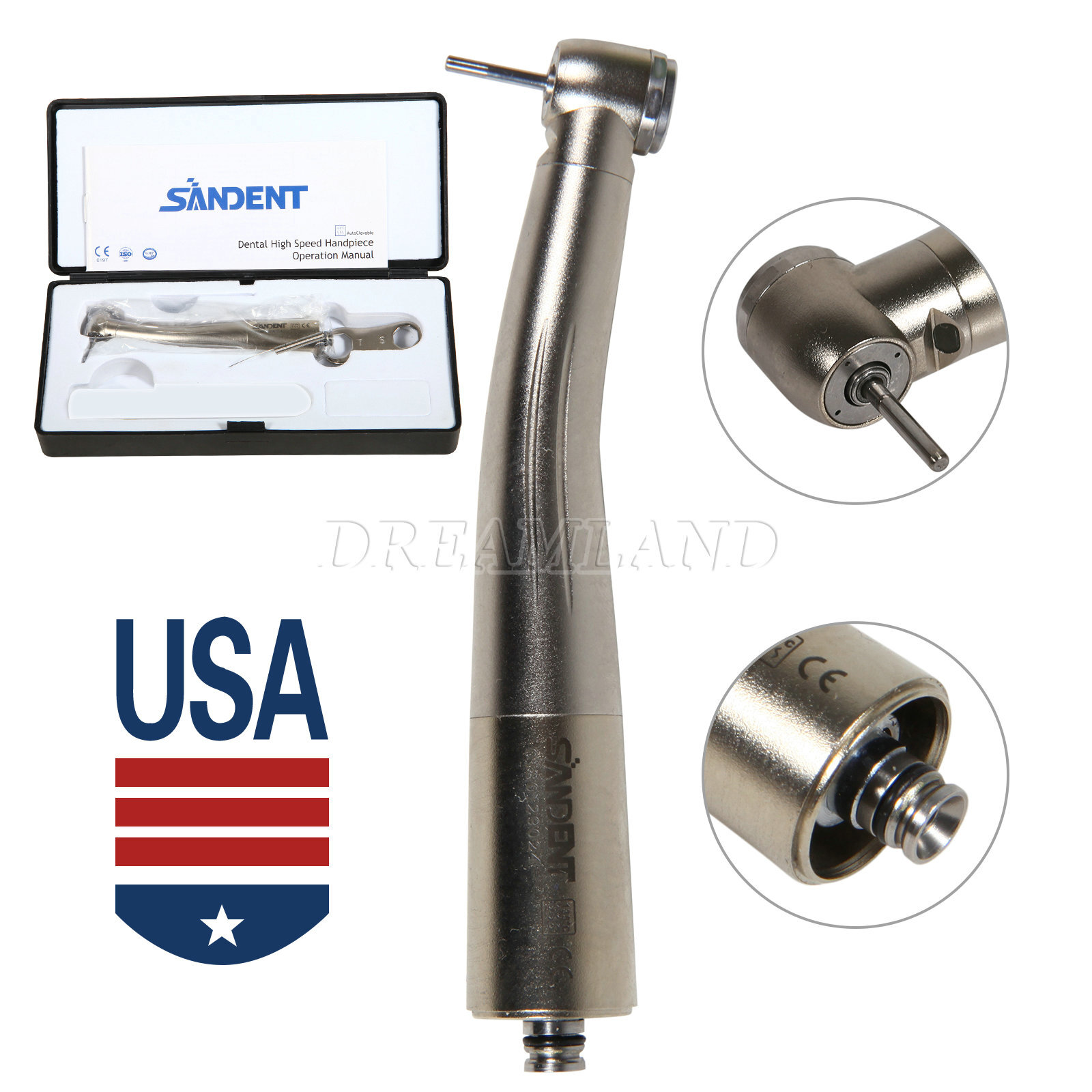 Fiber Optic Quattro Spray Air Turbine Dental Handpiece for NSK LED Coupler
