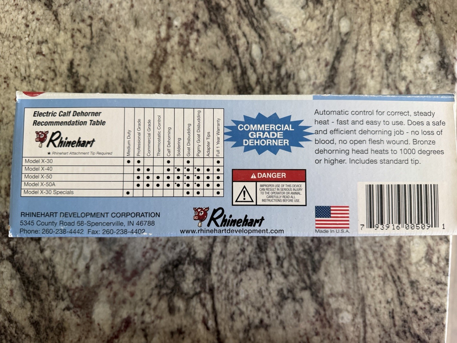 Rhinehart Factory Direct Electric Dehorner X50A 00509 3/4 Tip