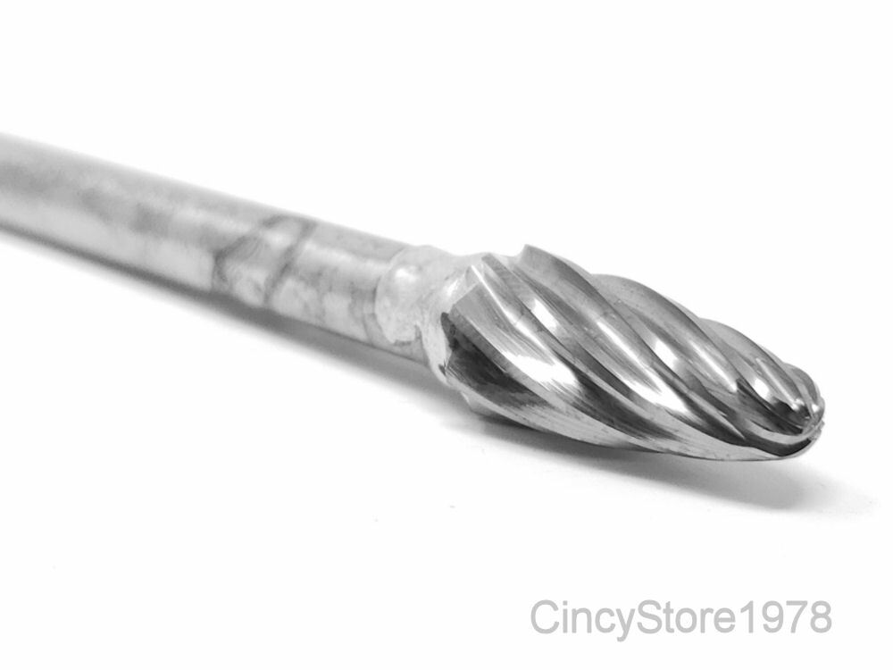 SF3NF Aluminum Tree Shape Carbide Burr Bur Cutting Tool Die Grinder Bit 1/4″