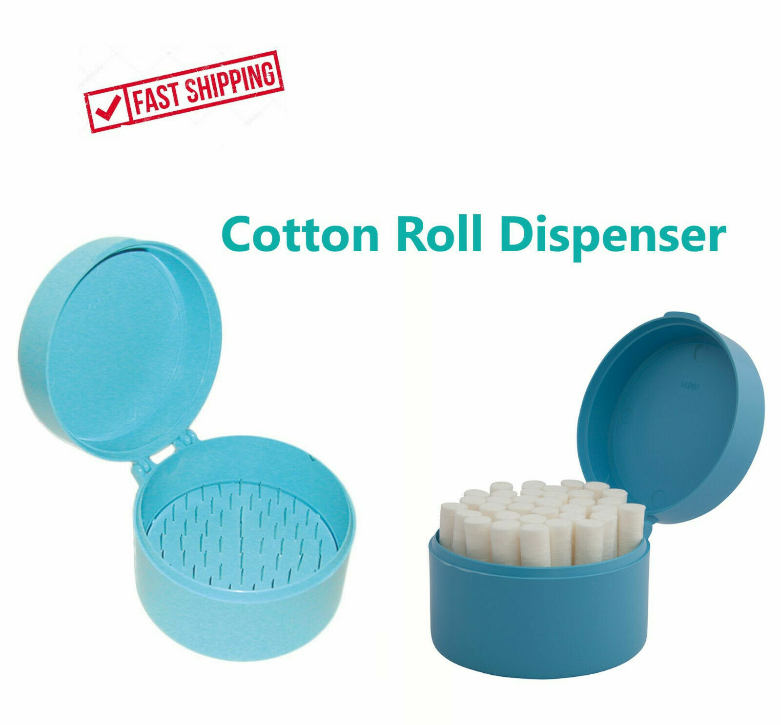 COTTON ROLLS DISPENSER BLUE Or Cotton Rolls Dental Nails Soft – US SELLER
