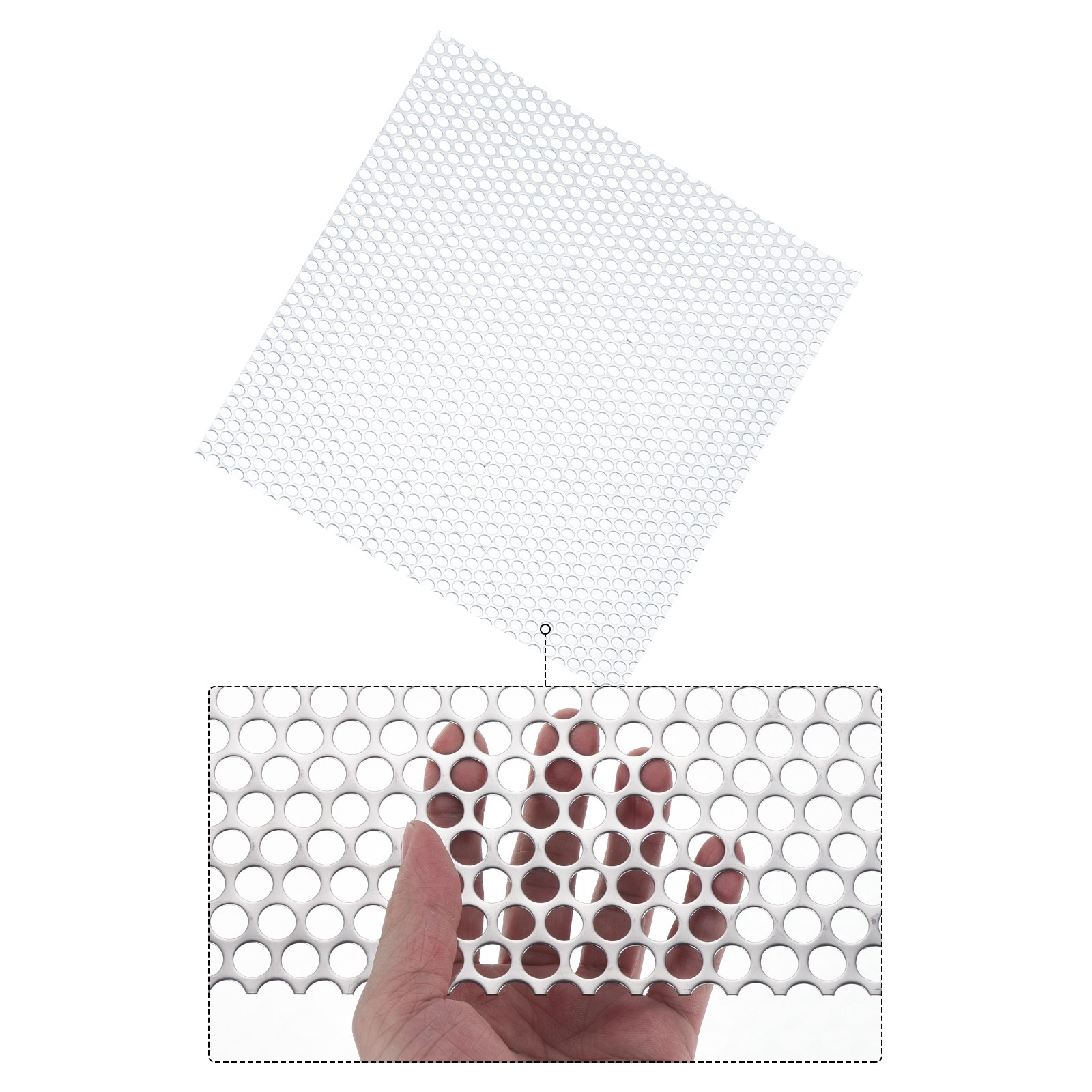 19.7″ x 19.7″ 304 Stainless Steel Perforated Sheet 0.39″ Hole Metal Mesh Plate