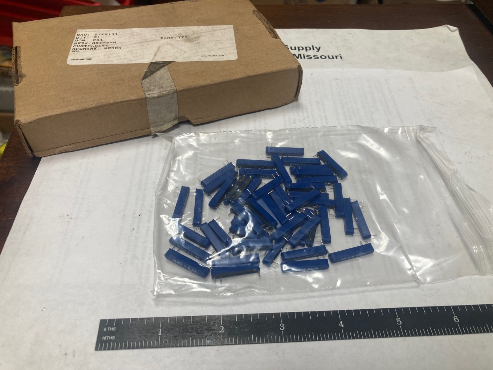 Box of 50, Meder Electronic MK6-8-H, Sensors