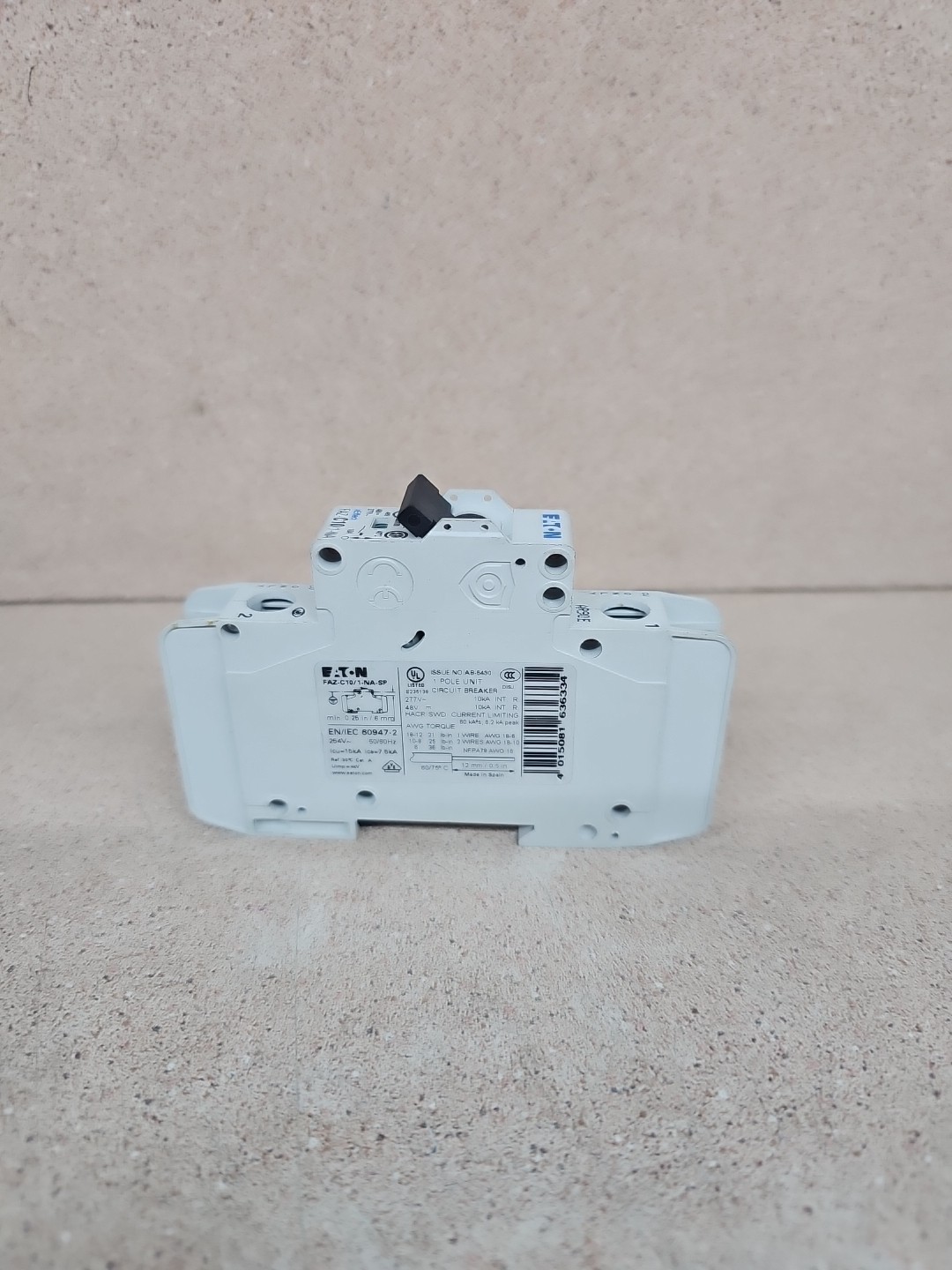 1) Eaton Moeller FAZ-C10/1-NA Circuit Breakers 1P 10A C-Type Brand