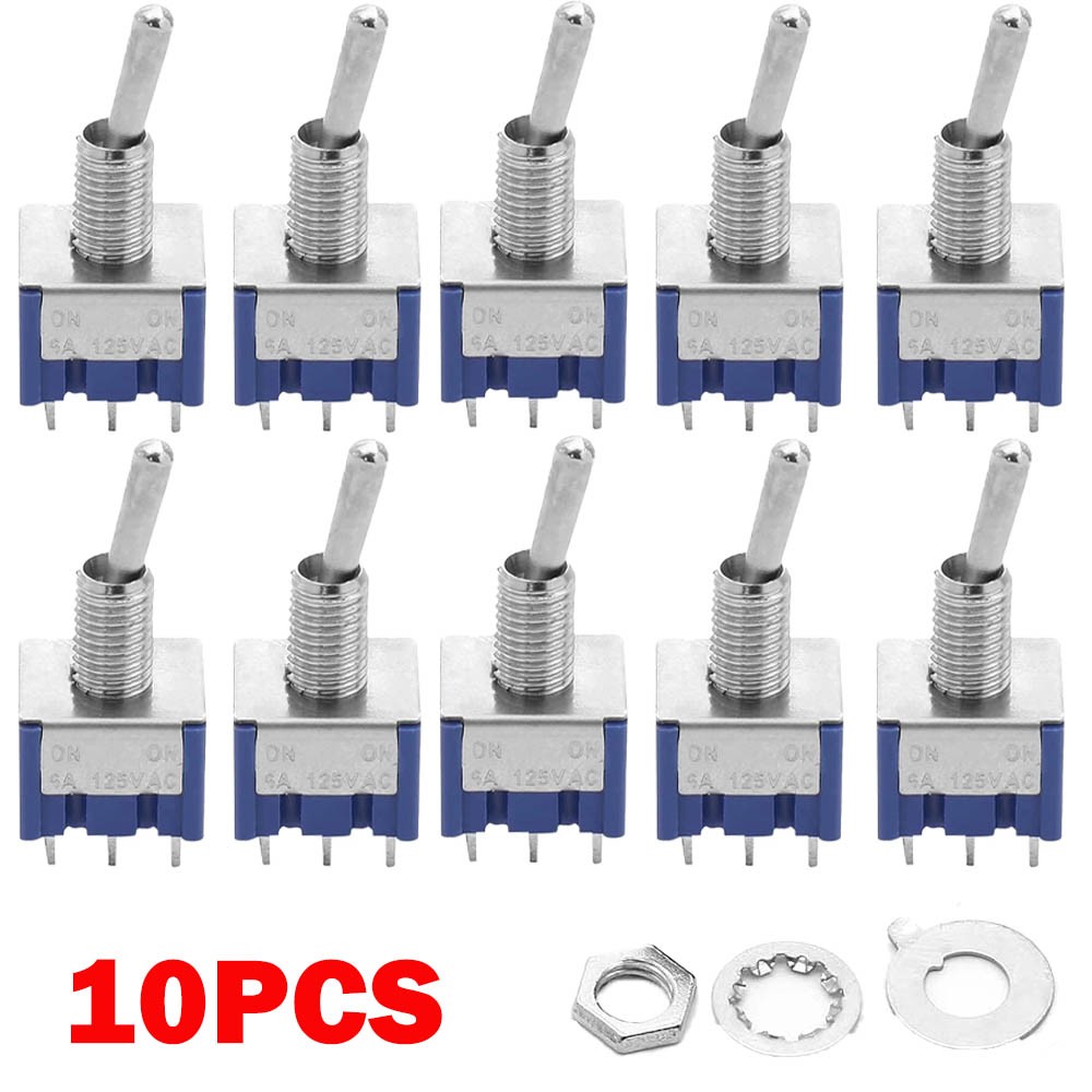 Miniature DPDT On/On 6 Pin 2 Position Latching Mini Toggle Switch AC 125V 6A NEW