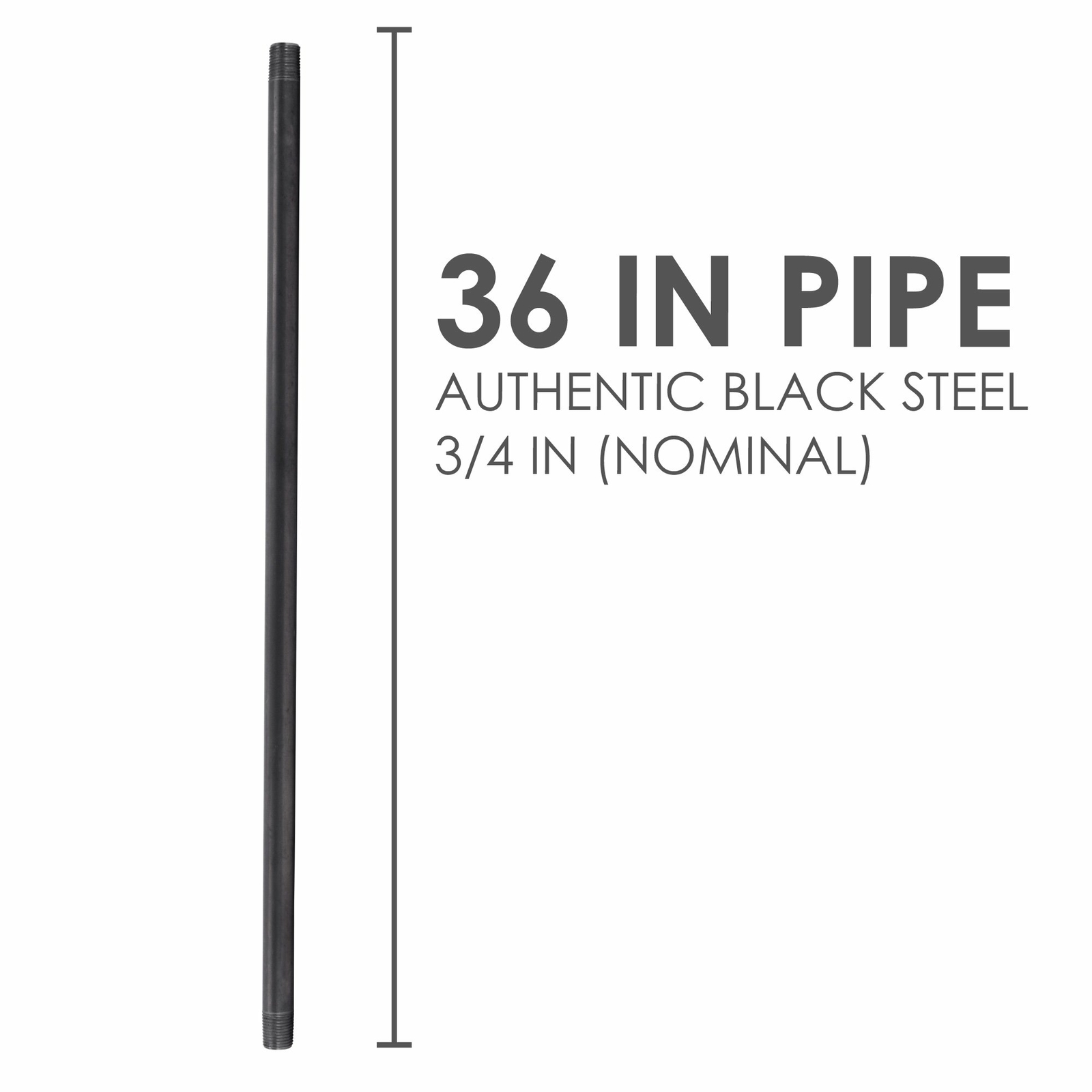 3/4 in. X 36 in. Black Pipe 4 Pack