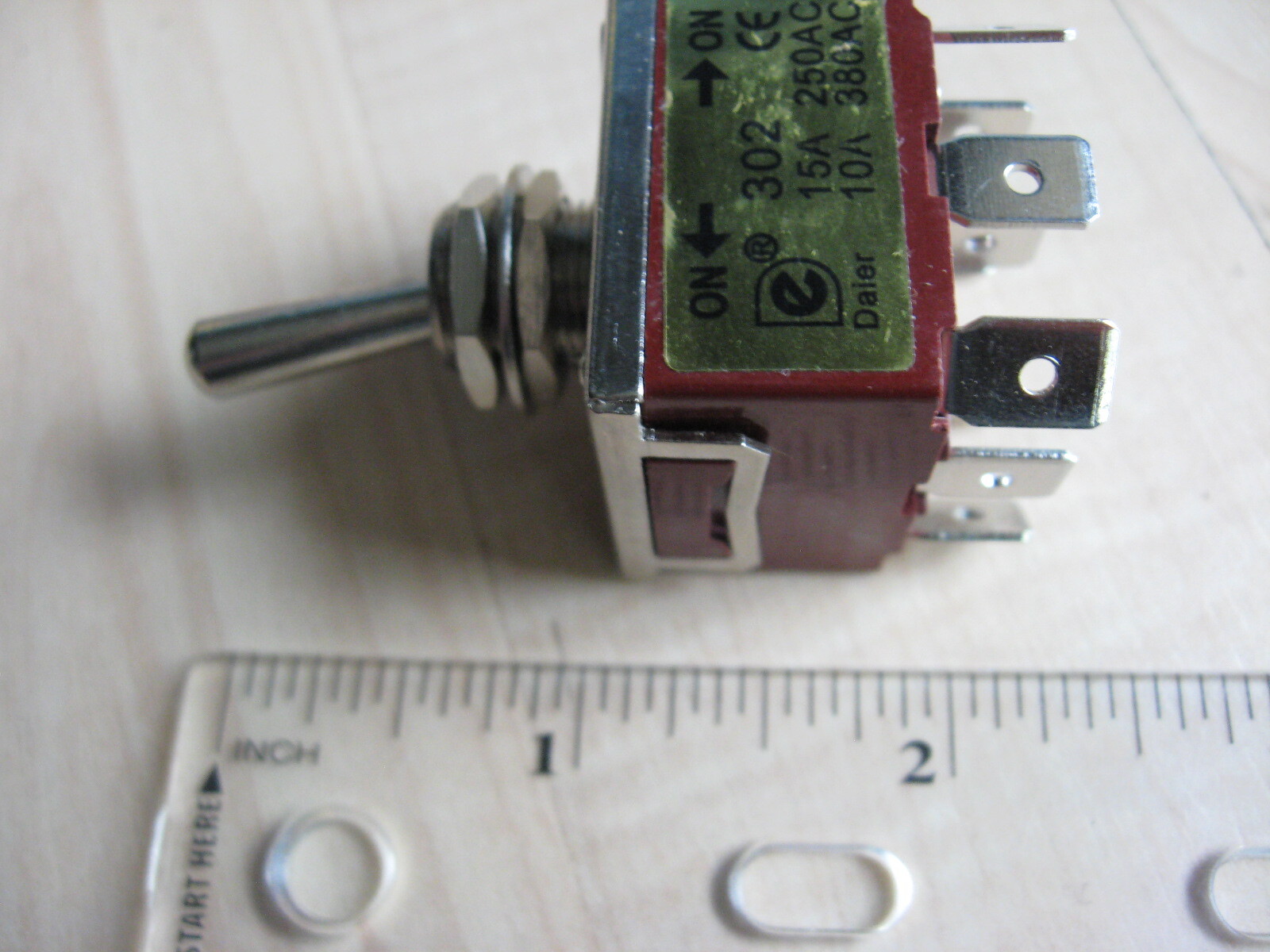 Daier Toggle Switch KN3C-302 TPDT 2-Position 250VAC 15Amps 12VDC 1/2″ #E34BC