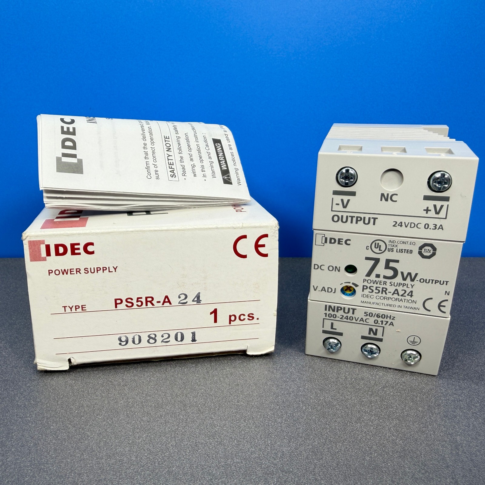 IDEC PSU POWER SUPPLY UNIT PS5R-A24 OUTPUT 24VDC 0.3A 7.5W NEW WITH BOX