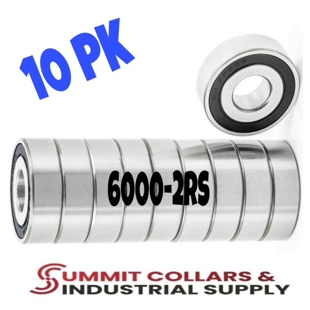 6000-2RS C3 EMQ Premium Rubber Sealed Ball Bearing, 10x26x8, 6000RS (10 QTY)