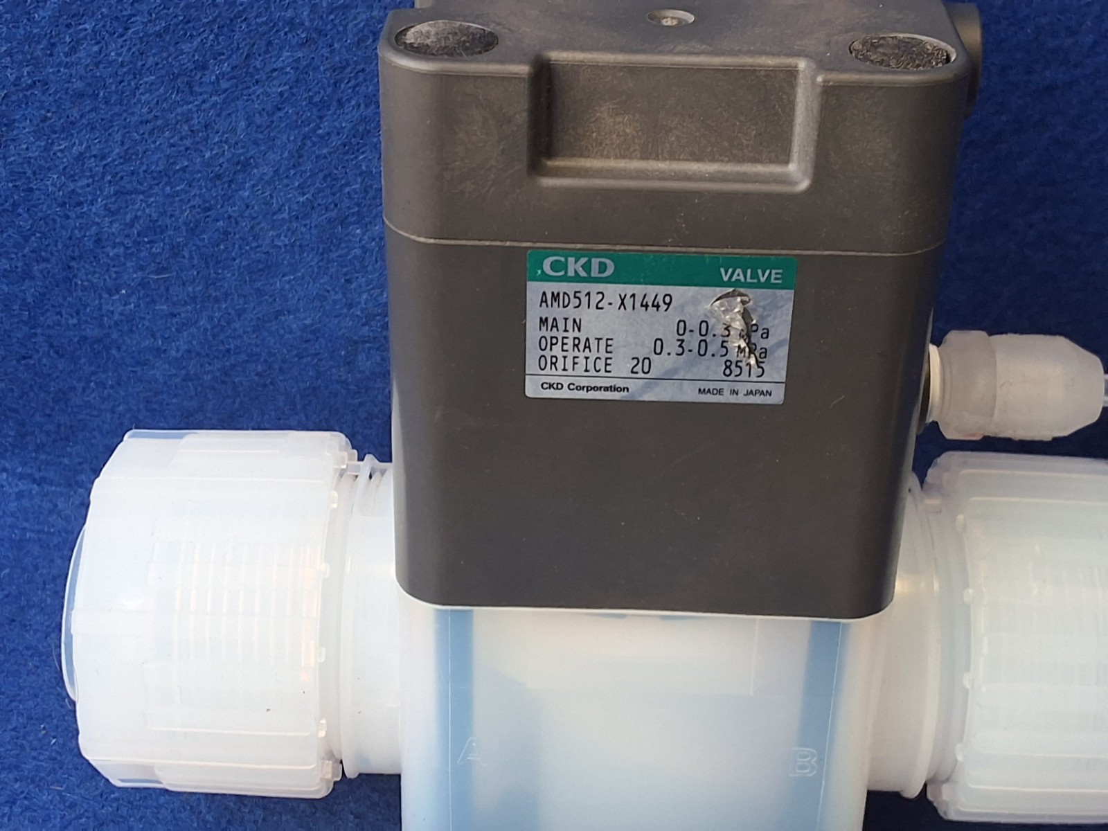 CKD AMD512-X1449 Air Operated Valve for Chemical Liquids 0-0.3 MPa.