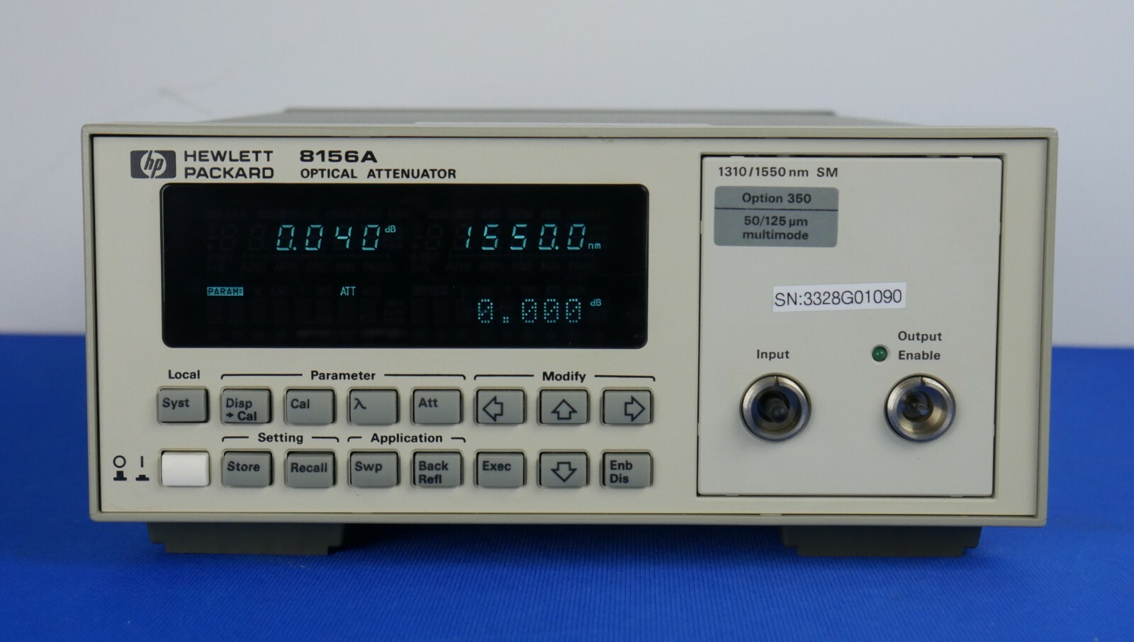Agilent 8156A Optical Attenuator | 1200-1650 nm Range, 60dB Freq, Opt. 350